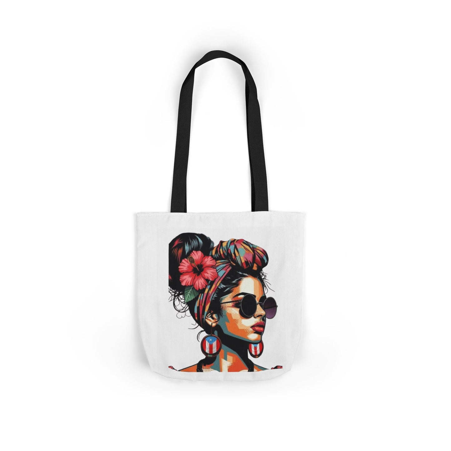 Carry Your Culture – Puerto Rican Pride in Every Step Chic Canvas Tote Bag - Stylish Floral Portrait, Trendy Beach Carryall, Mother's Day Gift, Everyday Shopper, Art Lovers Essential