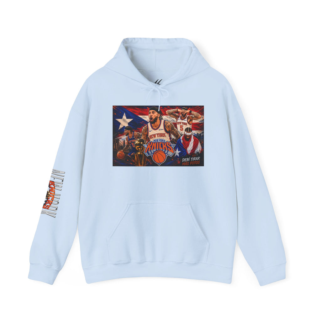 NY-K Retro Player Collage Hoodie — Basketball Fan Sweatshirt