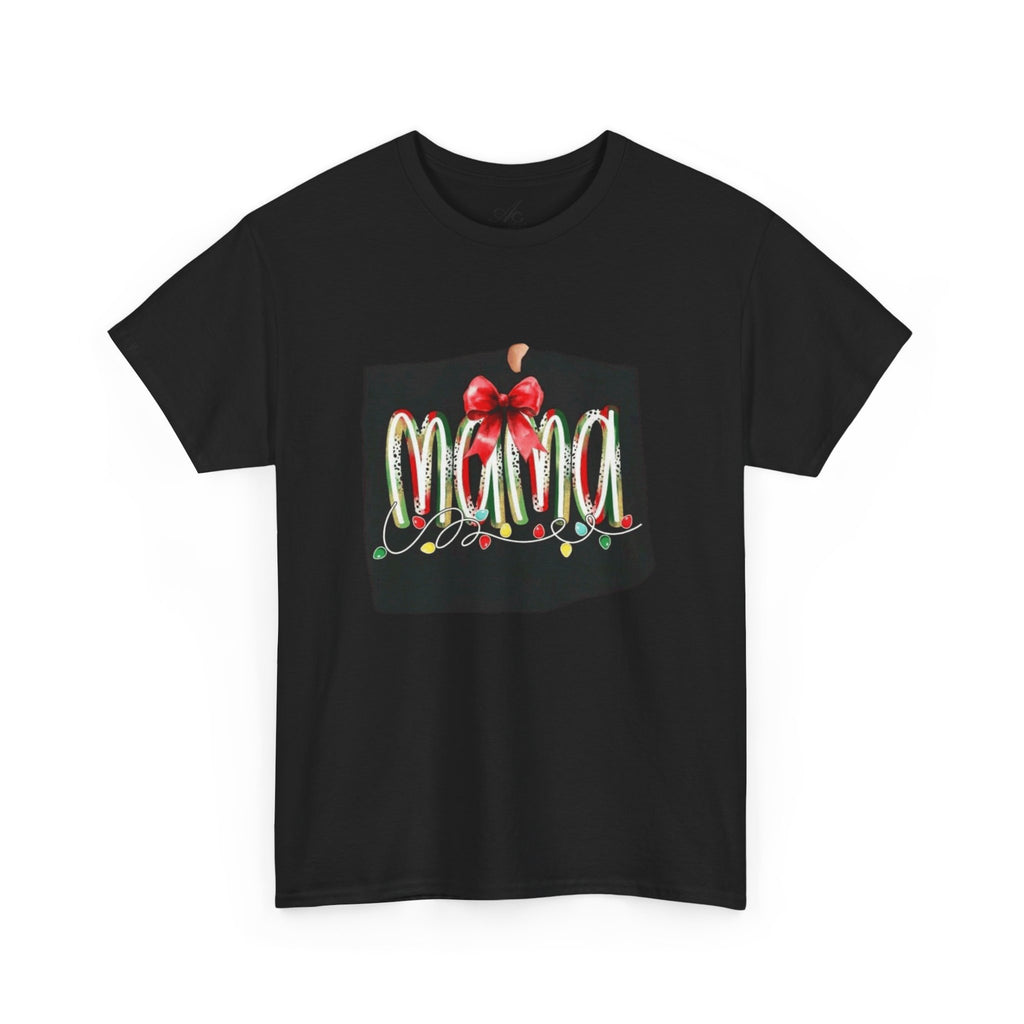 Festive Mama Tee, Cozy Holiday Shirt, Gift for Mom, Christmas T-Shirt, Unisex Cotton Tee