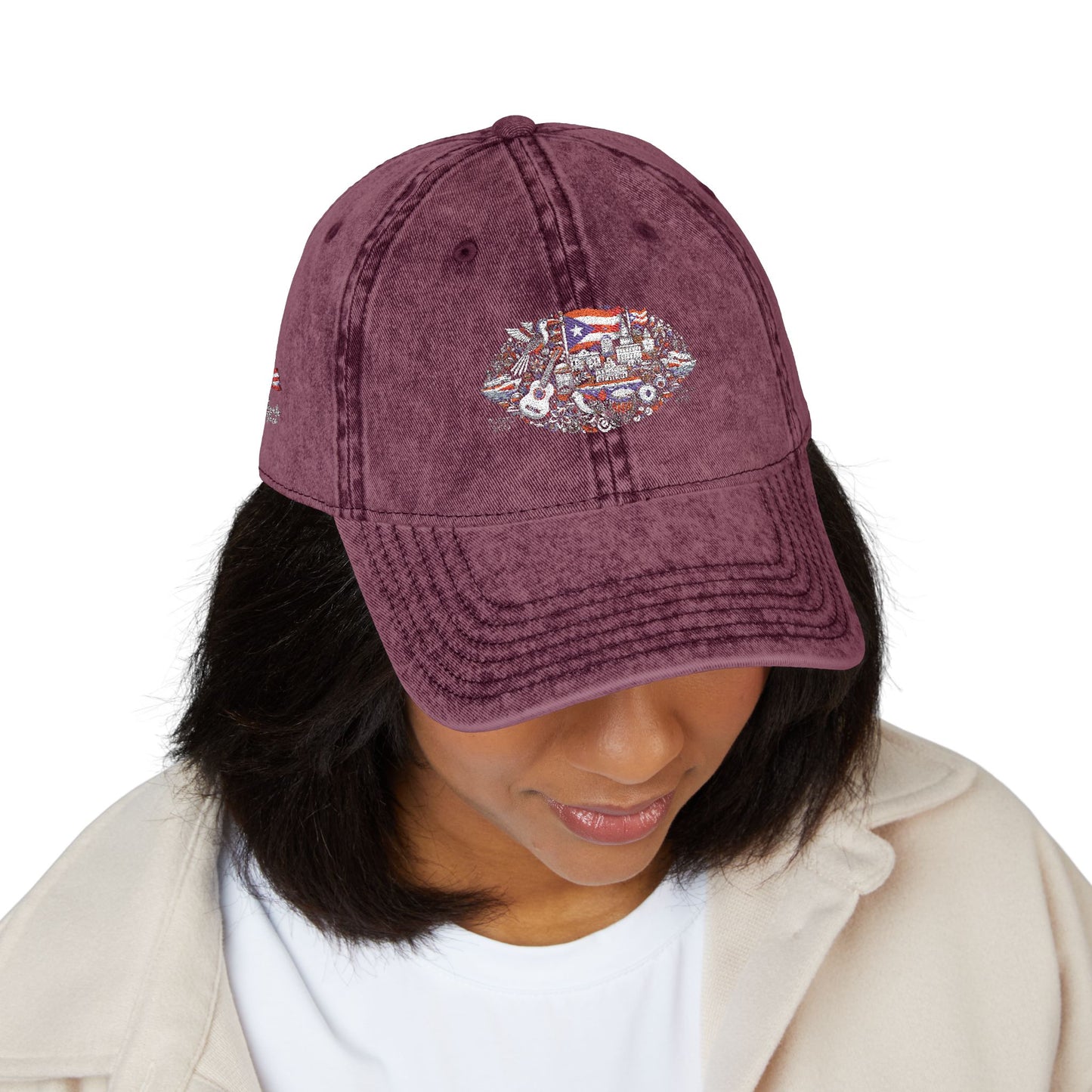 Vintage Embroidered Dad Cap – Unisex Cotton Hat with Distressed Look, Adjustable Fit, Classic Everyday Style