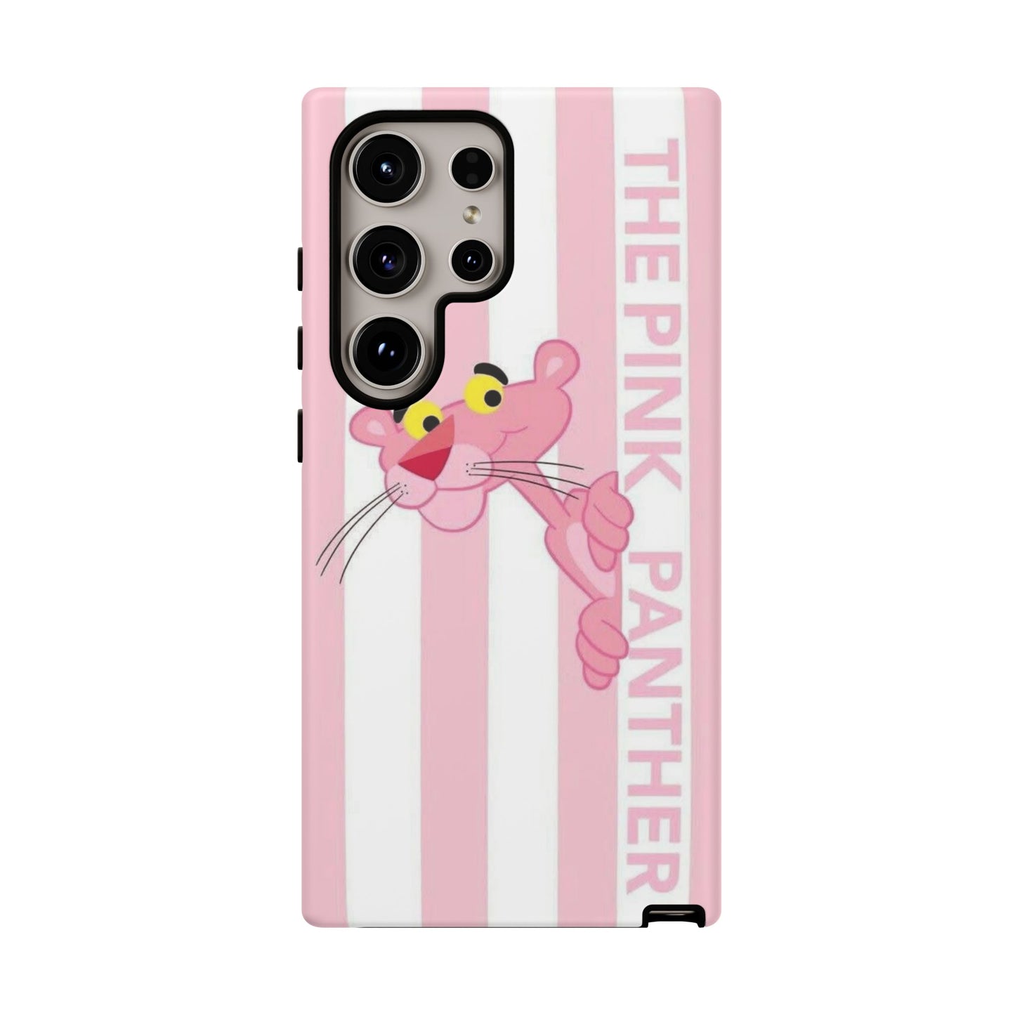 Pink Panther Tough Case Retro Striped Phone Case with "The Pink Panther" Design