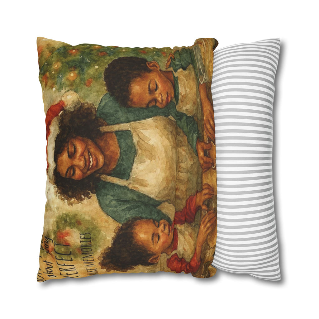 Holiday Baking Family Pillowcase — Square Decorative Throw Pillow