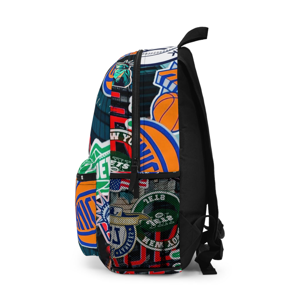Stickers of NYC Backpack — Urban Collage Cityscape School Bag