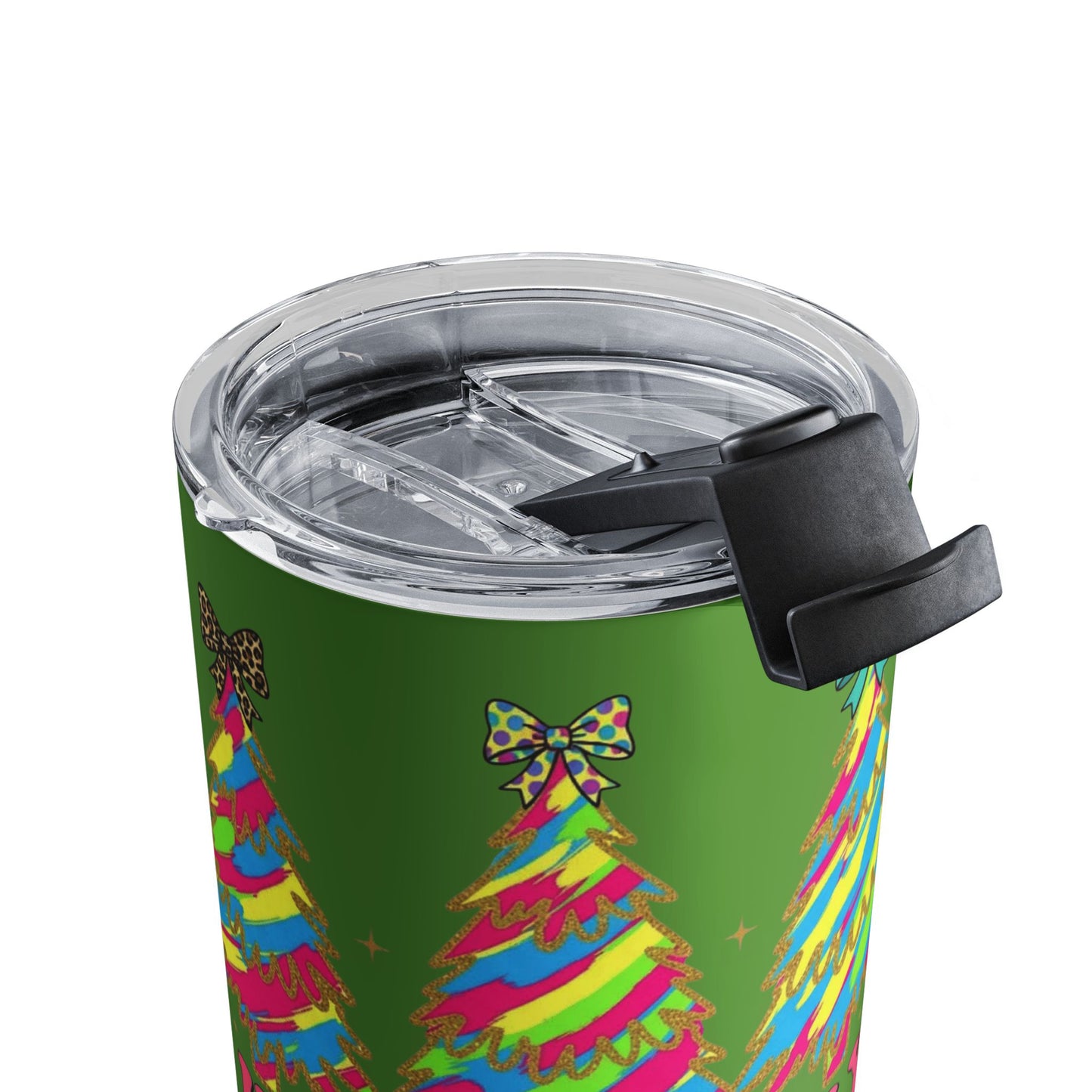 Festive Christmas Tumbler 10oz - Holly Jolly Design Christmas Design