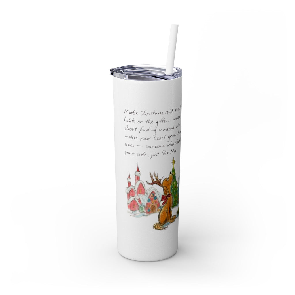 Grinch Christmas Skinny Tumbler with Straw — Dr. Seuss Holiday Quote Design, 20oz Christmas Mugs Collection