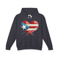 Puerto Rico Heart Flag Hoodie  "Jíbaro" Back Graphic