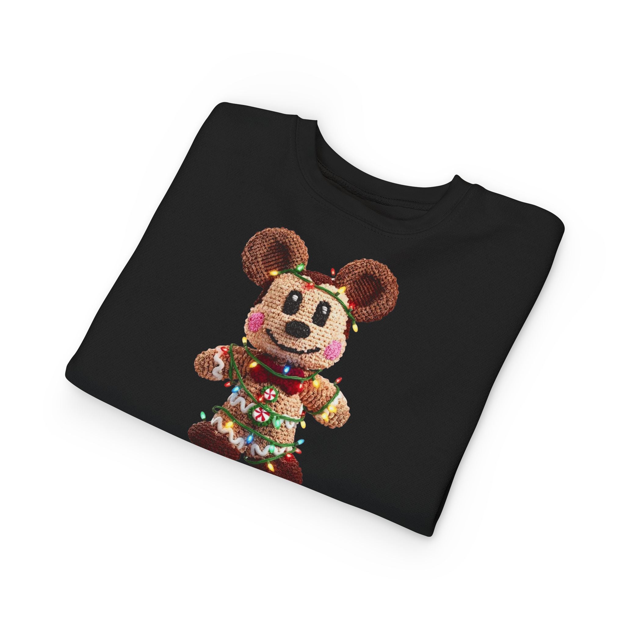 Holiday Plush Bear Toddler Sweatshirt  Festive Lights & Wreath Design
