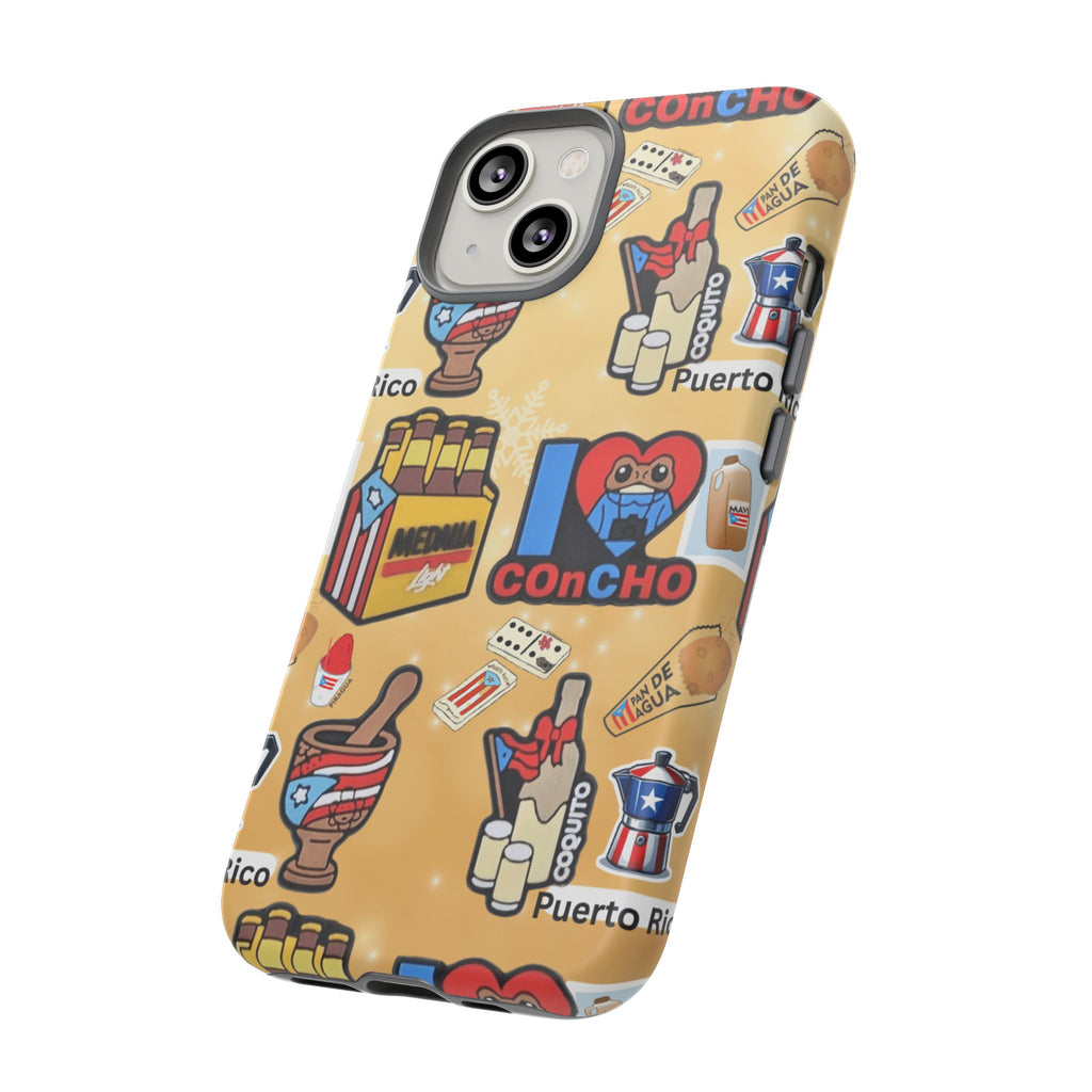 Puerto Rico Sticker Collage Tough Case  ‘I  Concho’ Pattern Phone Case