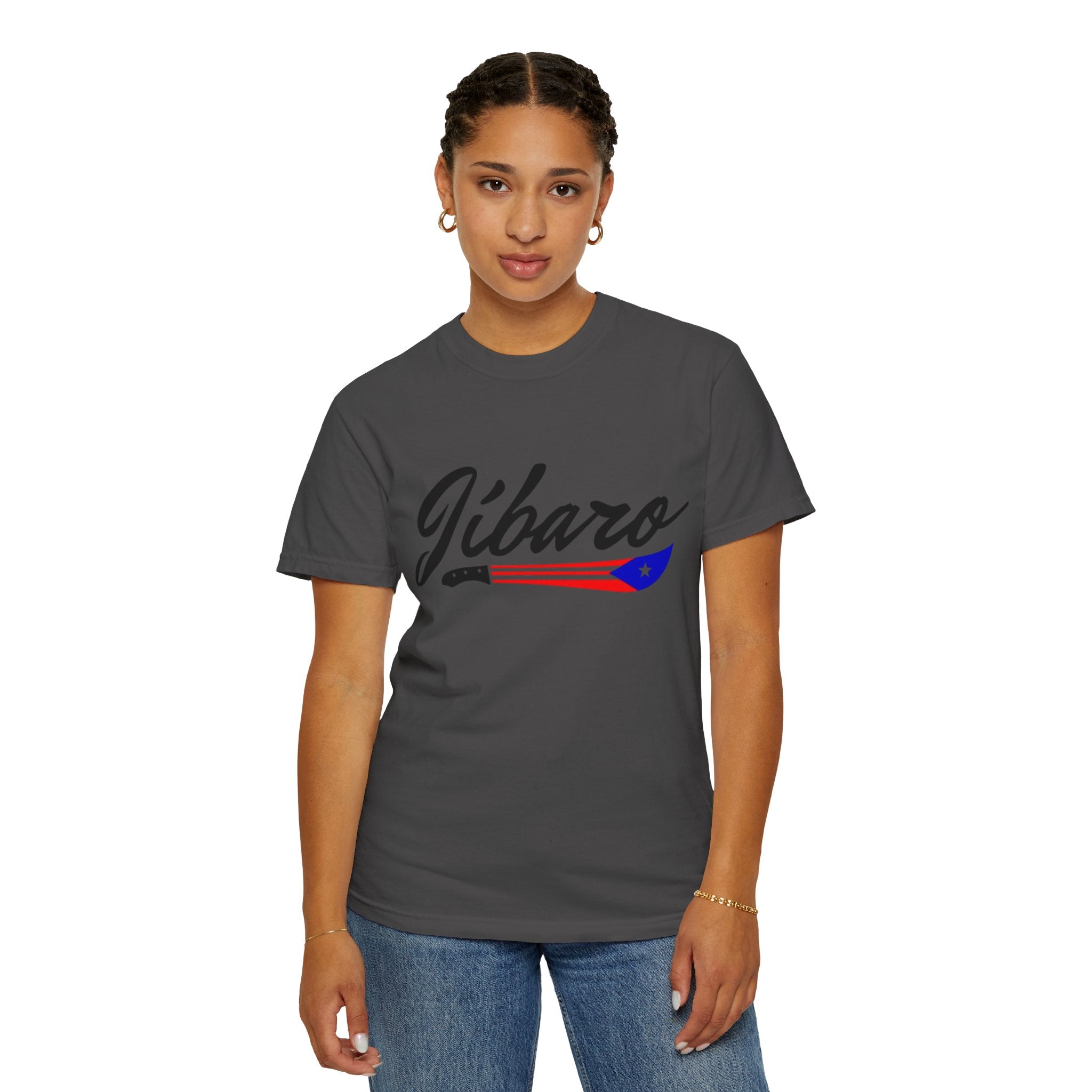 T-Shirt  "Jíbaro" Puerto Rican Heritage Tee (Back Machete  Sombrero de Paja Design) Puerto Rico’s Navidades