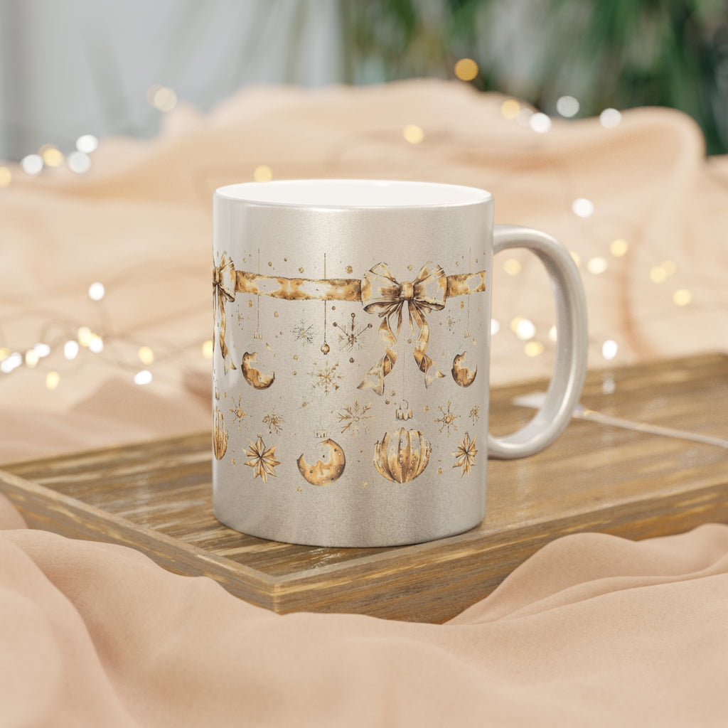 Elegant Holiday Metallic Mug for Coffee LovChristmas Mugs | Holiday Coffee Cups with Festive Quotes & Designsers