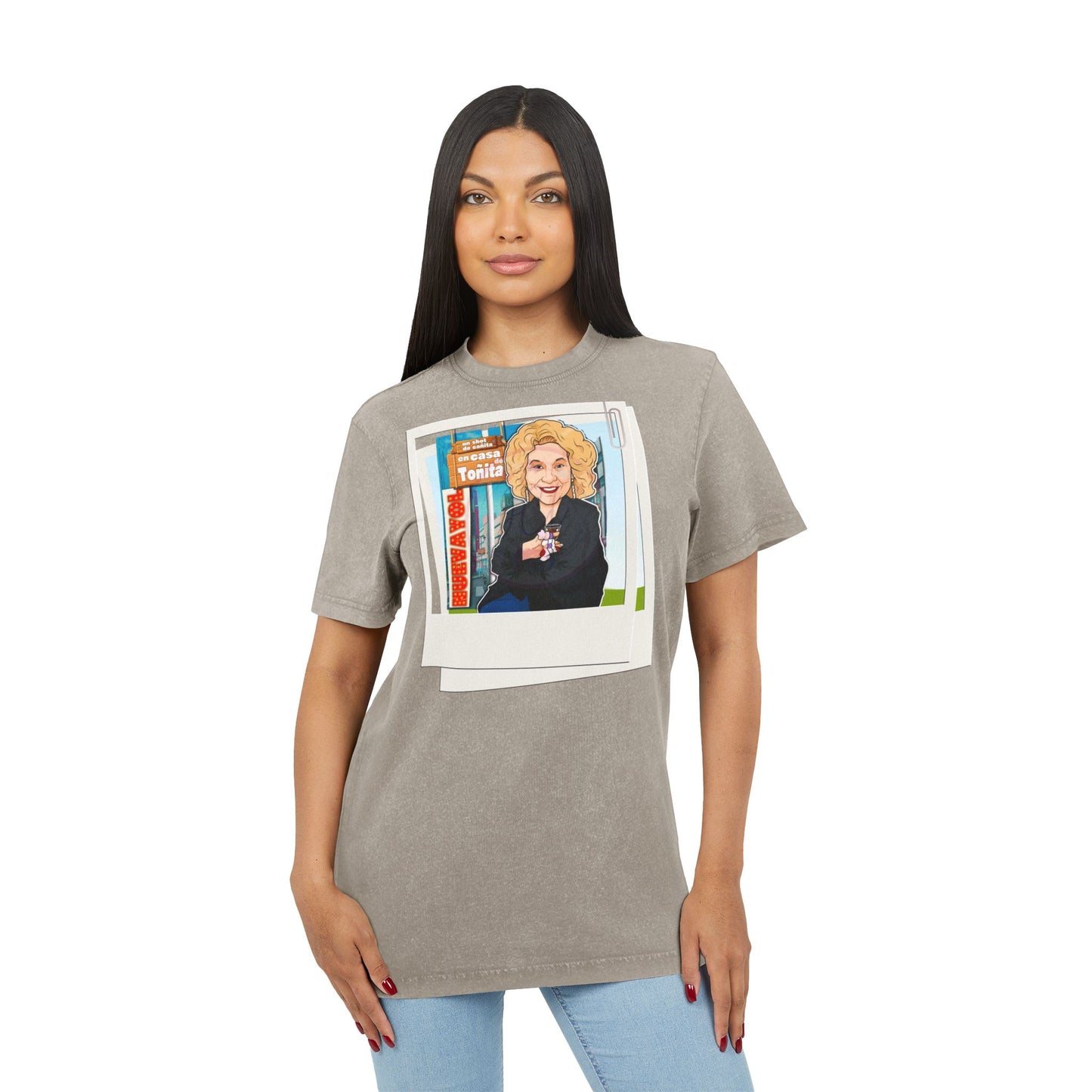 Puerto Rican Heritage Shirt Acid Washed Round Neck Tee