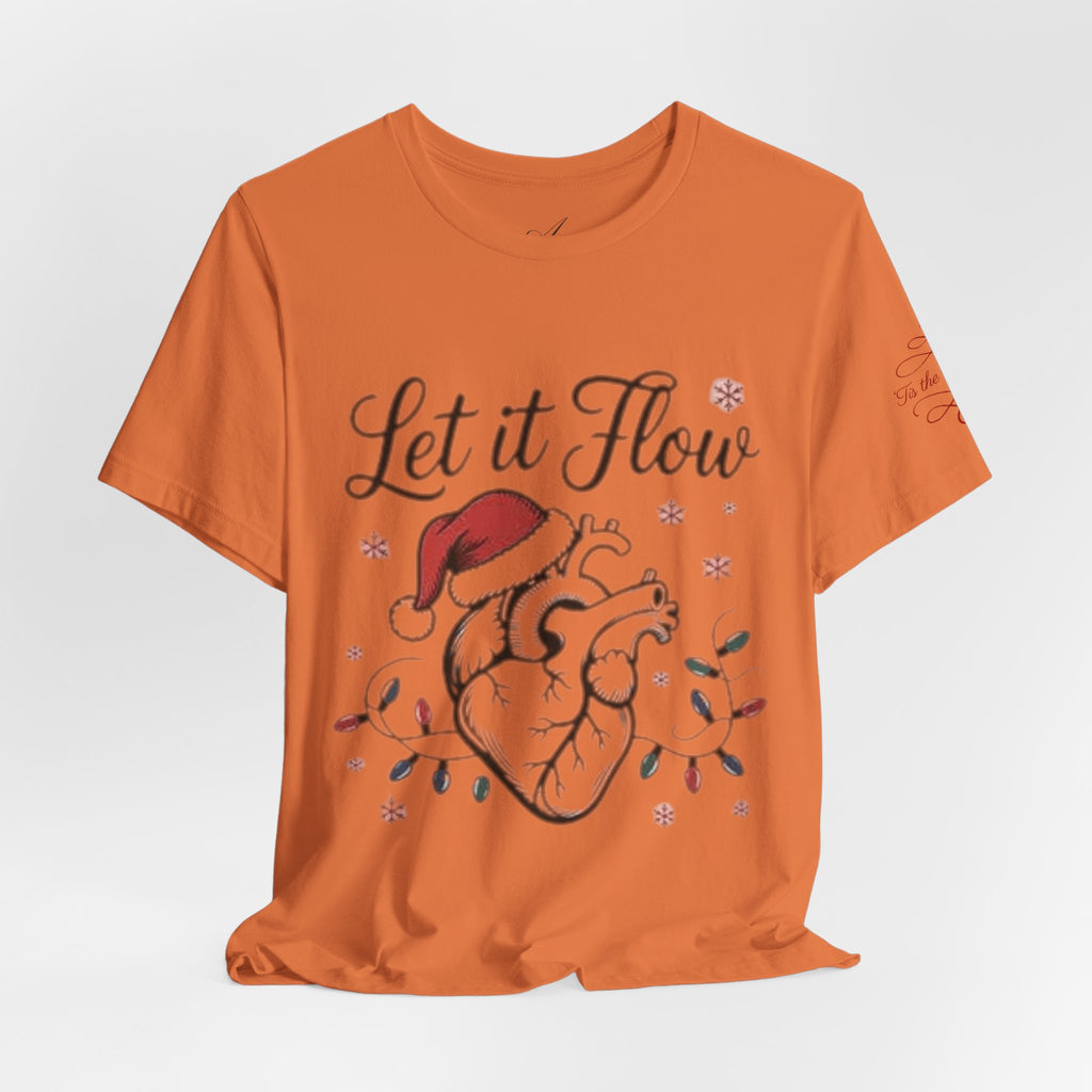 Let It Flow Heart Tee  Christmas Anatomical Heart Shirt