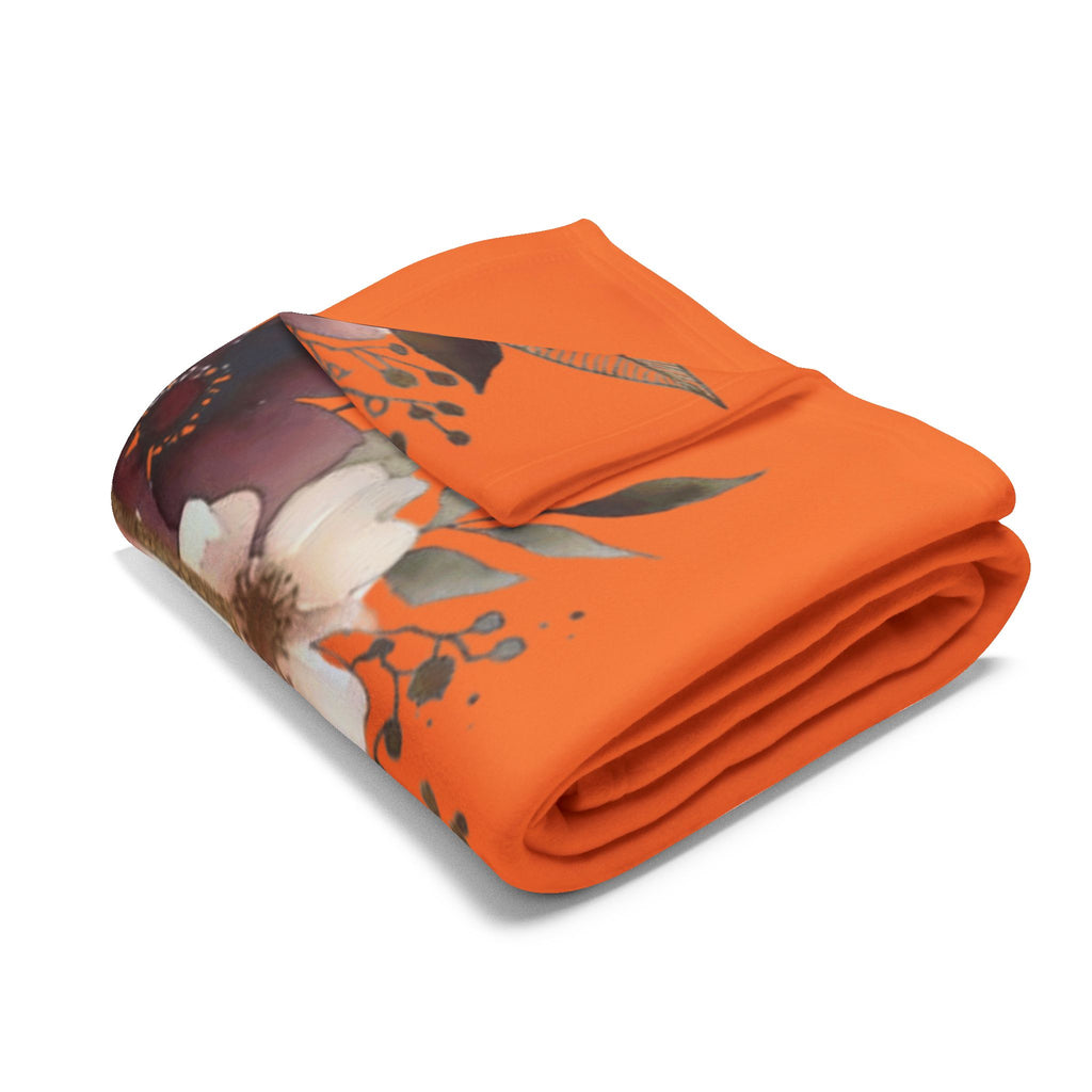 Moana-Inspired Floral Portrait Fleece Blanket