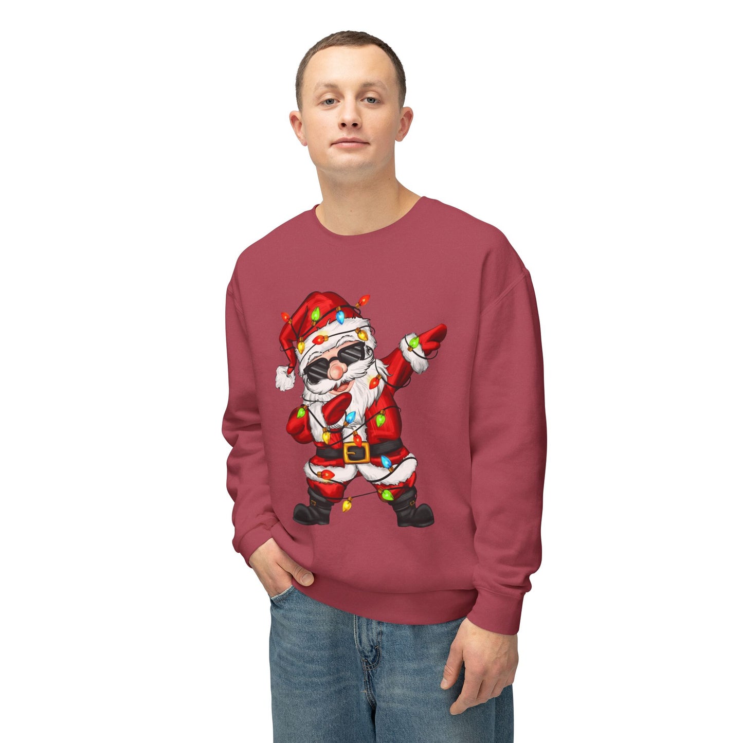 Funny Christmas tee Dabbing Santa Crewneck Sweatshirt  Funny Christmas Holiday Pullover