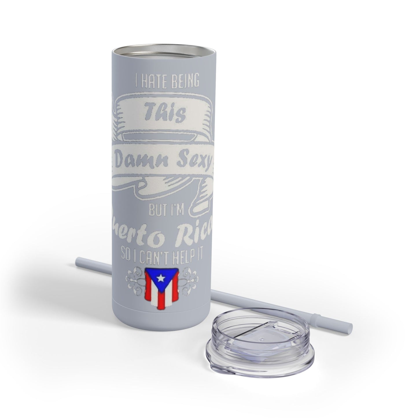 Puerto Rican Pride Skinny Matte Tumbler, 20oz | Perfect Gift for Afro-Latinx, Birthday, BBQ, Celebration, Fun Drinkware