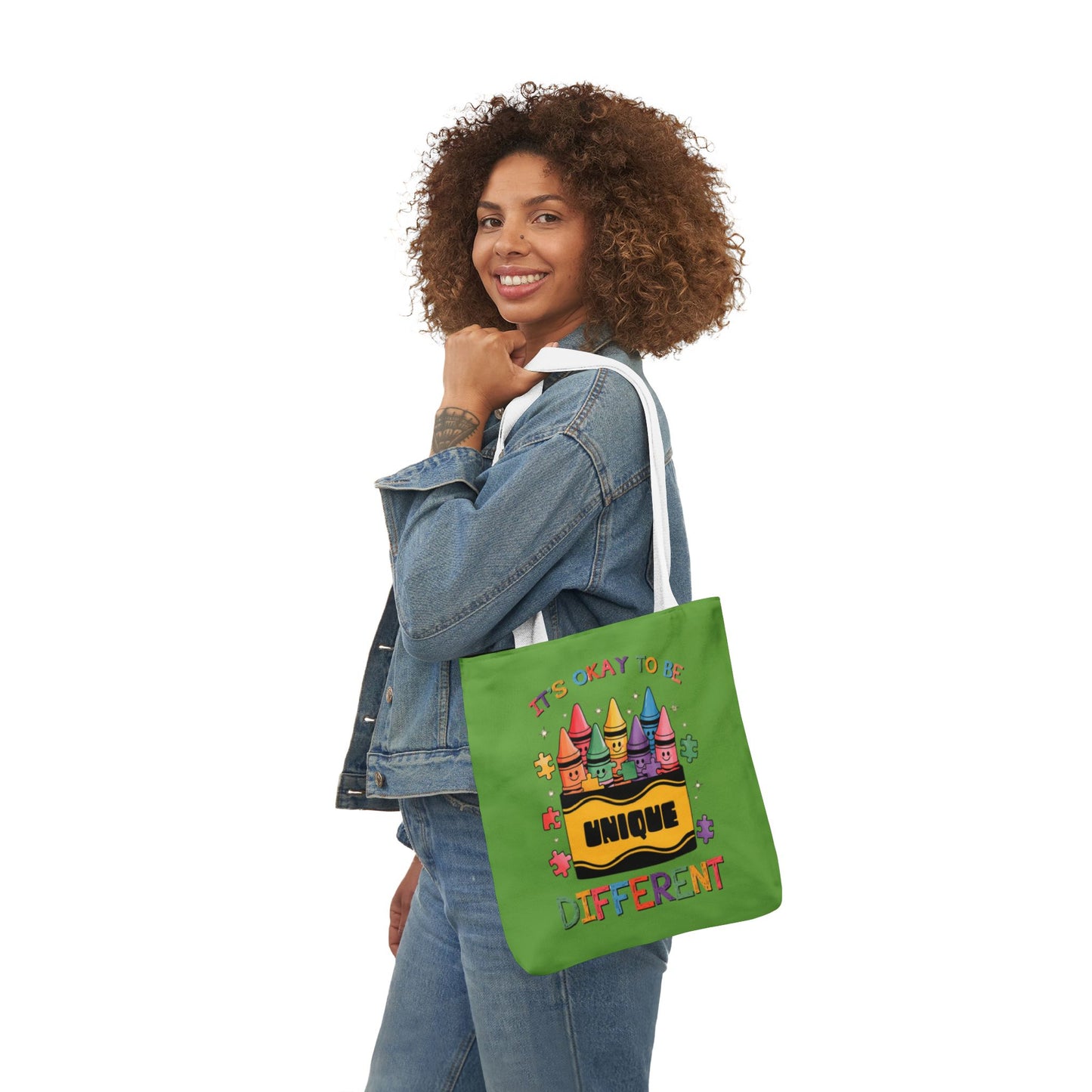 Autism Awareness & Pride Collection Unique Canvas Tote Bag with Colorful Castle Design