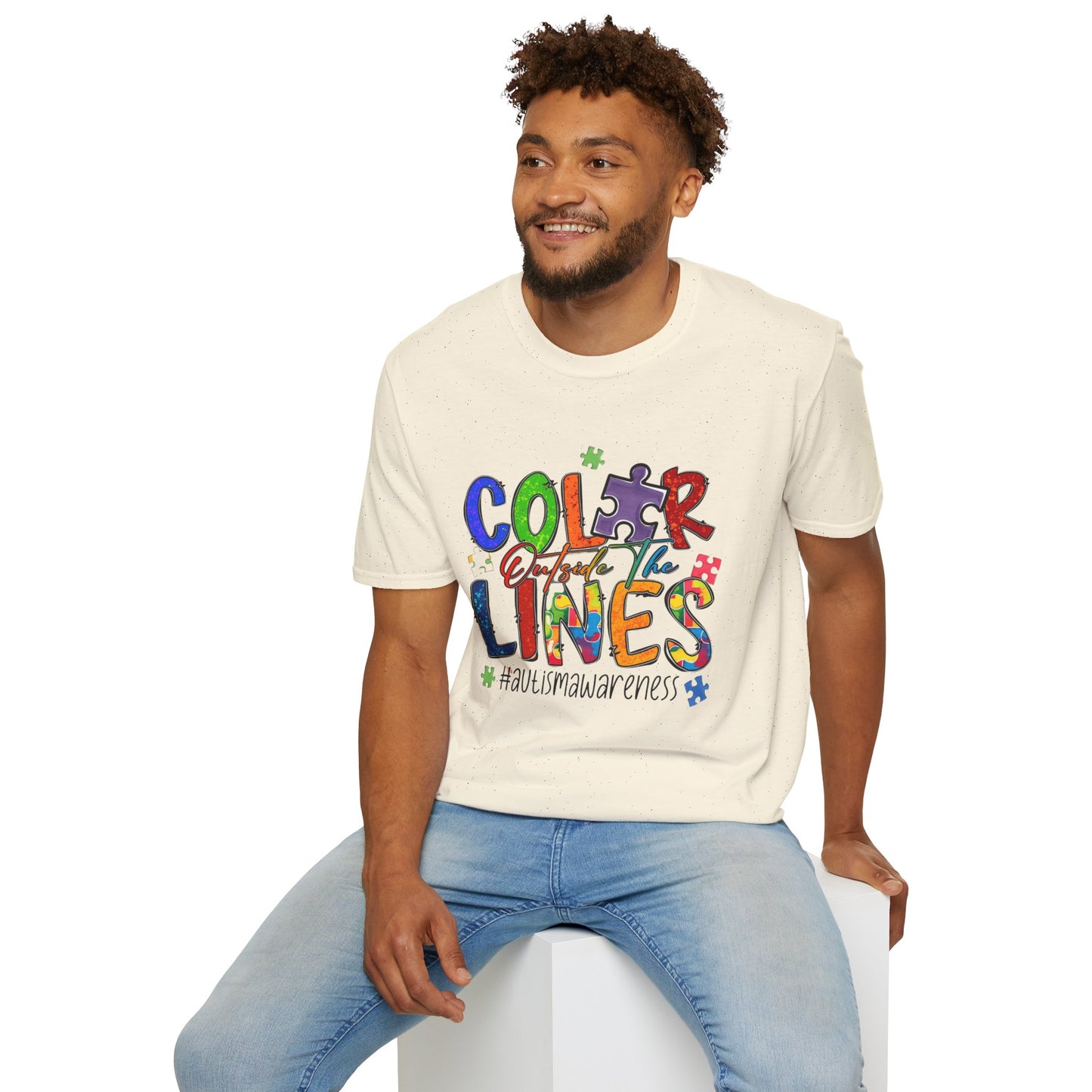 Color Outside the Lines Unisex T-Shirt for Autism Awareness