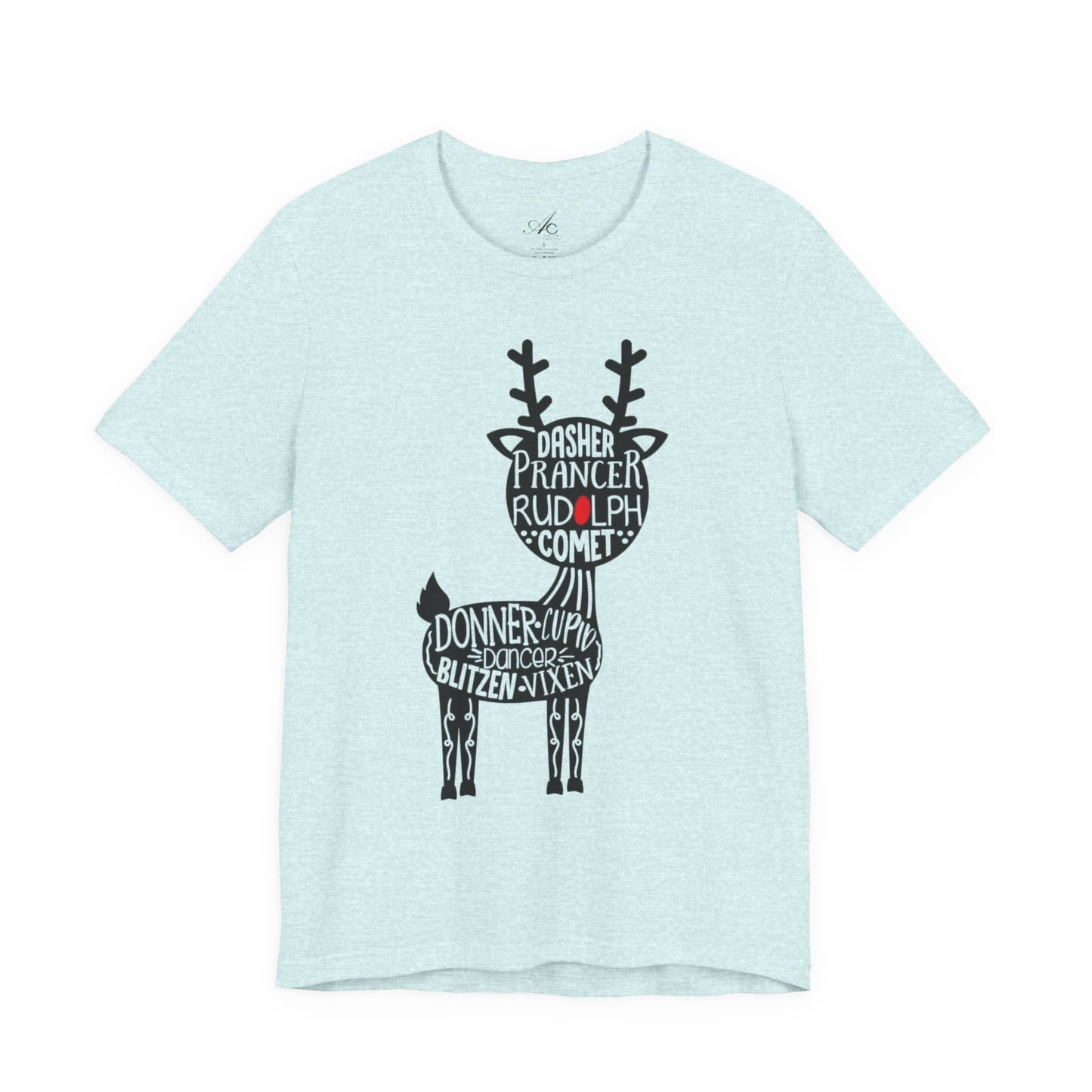 Christmas Reindeer Graphic Tee - Unisex Jersey Short Sleeve Shirt