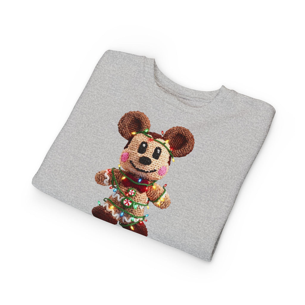 Holiday Plush Bear Toddler Sweatshirt  Festive Lights & Wreath Design