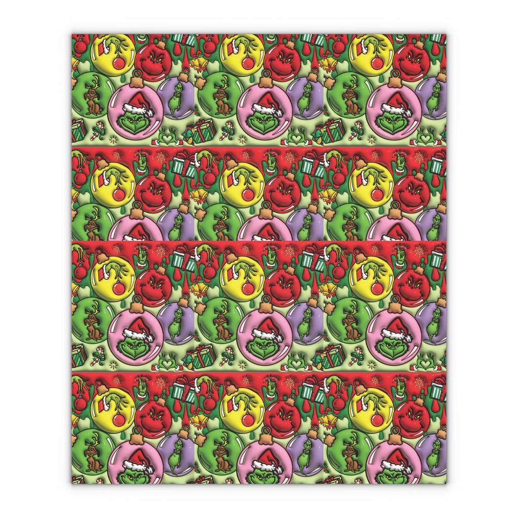 Christmas Grinch Gift Wrap Sheet — Festive Holiday Wrapping Paper Fun & Unique Gift Packaging