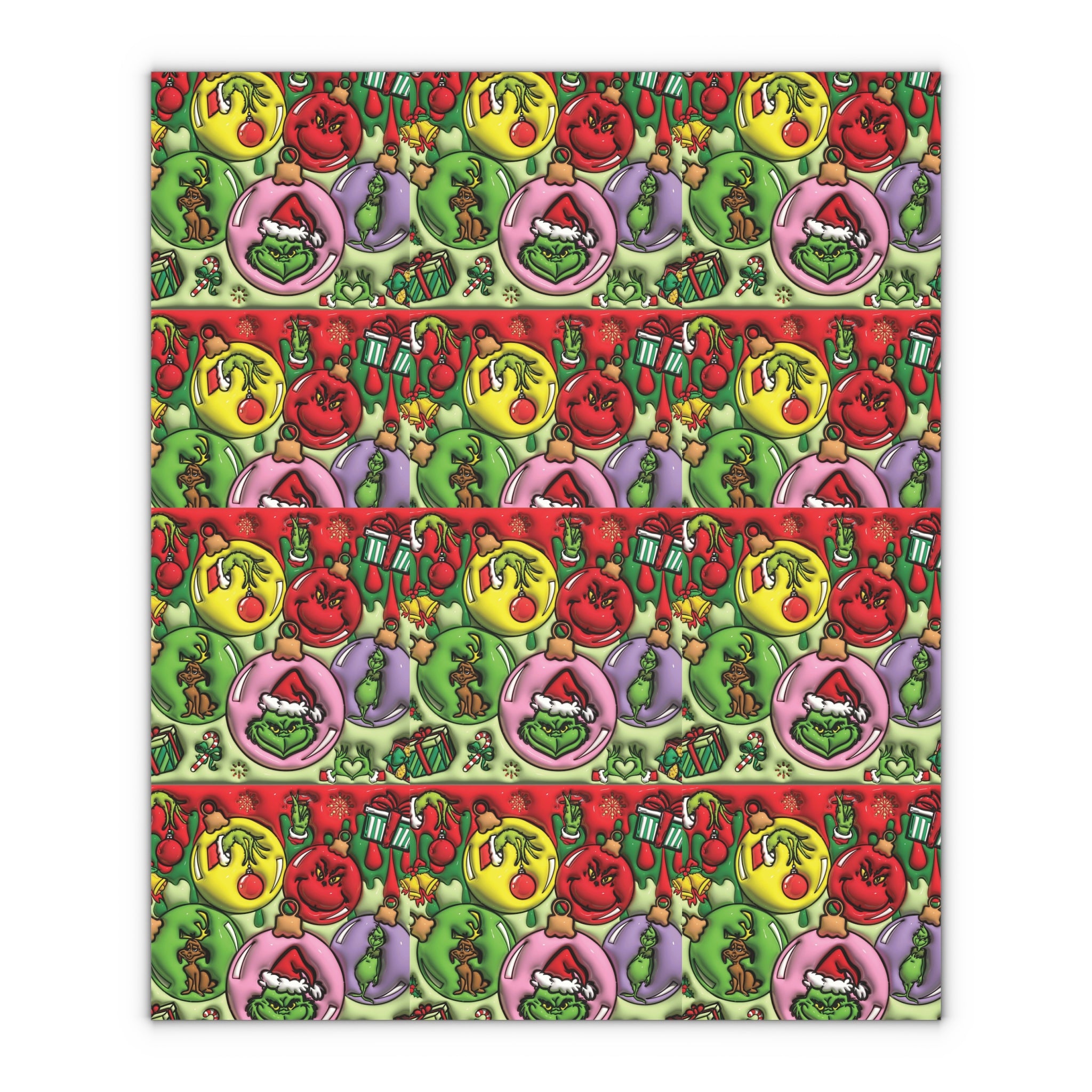 Christmas Grinch Gift Wrap Sheet — Festive Holiday Wrapping Paper Fun & Unique Gift Packaging