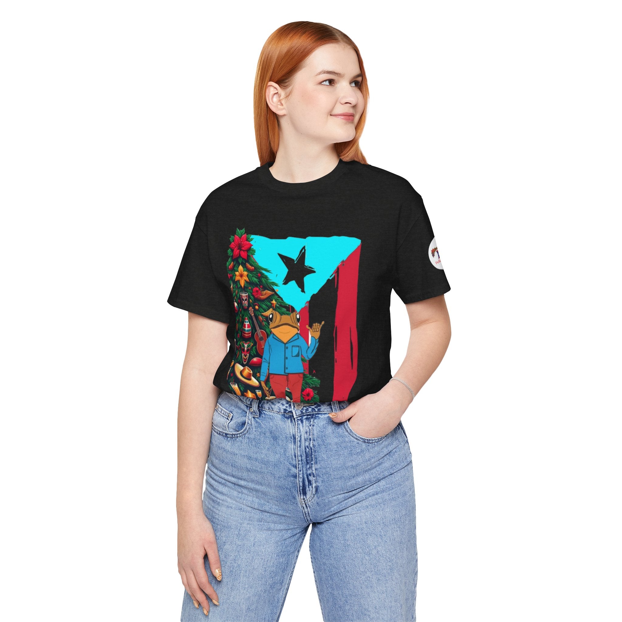 Puerto Rico Holiday T-Shirt  Coquí by Christmas Tree Graphic Puerto Rico’s Navidades