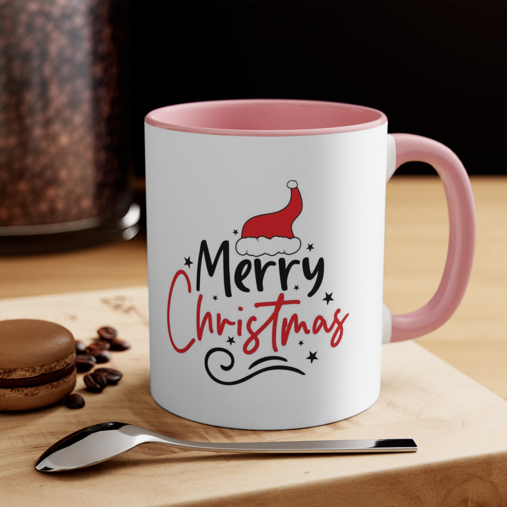 Merry Christmas Accent Mug - Festive Holiday Coffee Cup
