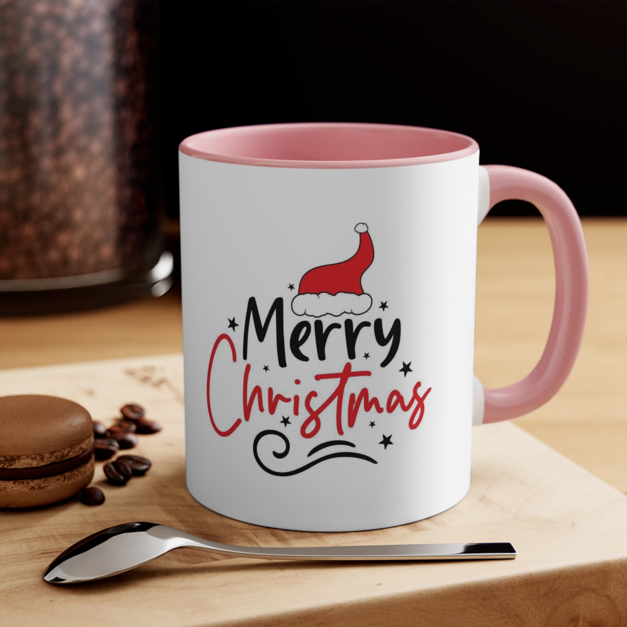 Merry Christmas Accent Mug - Festive Holiday Coffee Cup