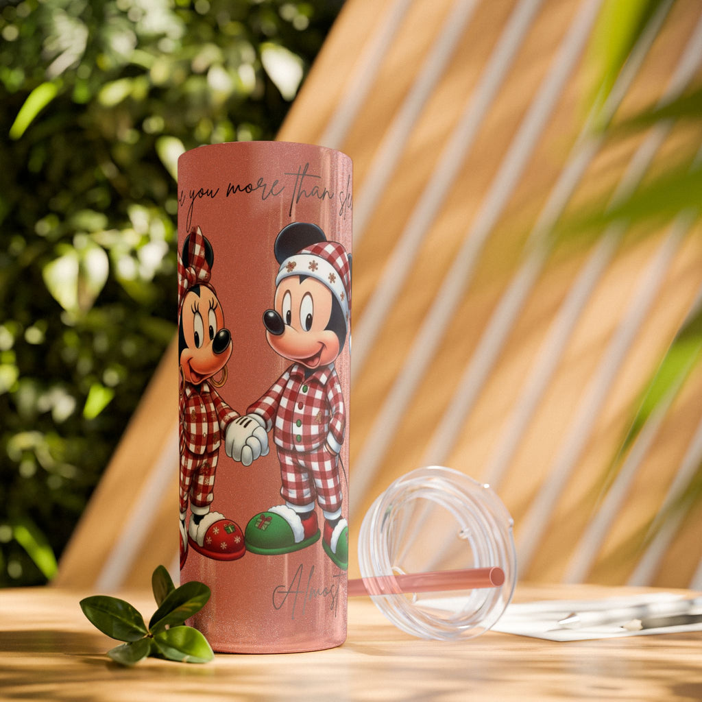 I Love You More Than Travel Tumbler — 20oz Skinny Cup with Straw