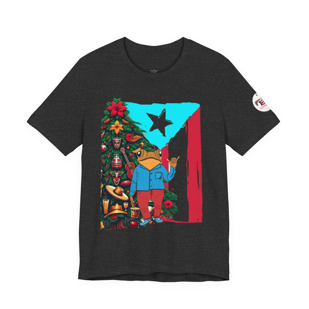 Puerto Rico Holiday T-Shirt  Coquí by Christmas Tree Graphic Puerto Rico’s Navidades