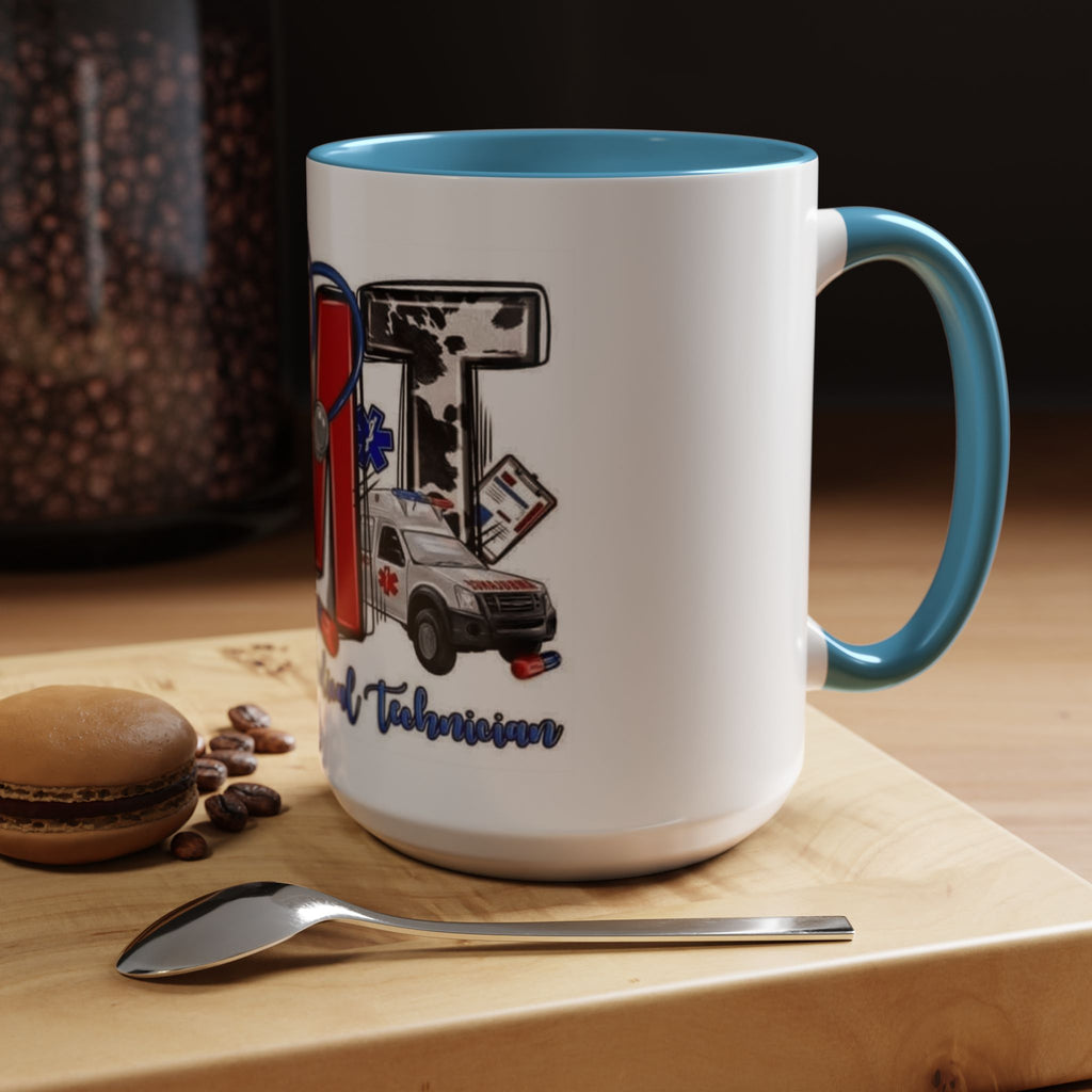 EMT Coffee Mug — Emergency Medical Technician Ambulance Stethoscope Design (11/15oz) Medical Christmas Mug