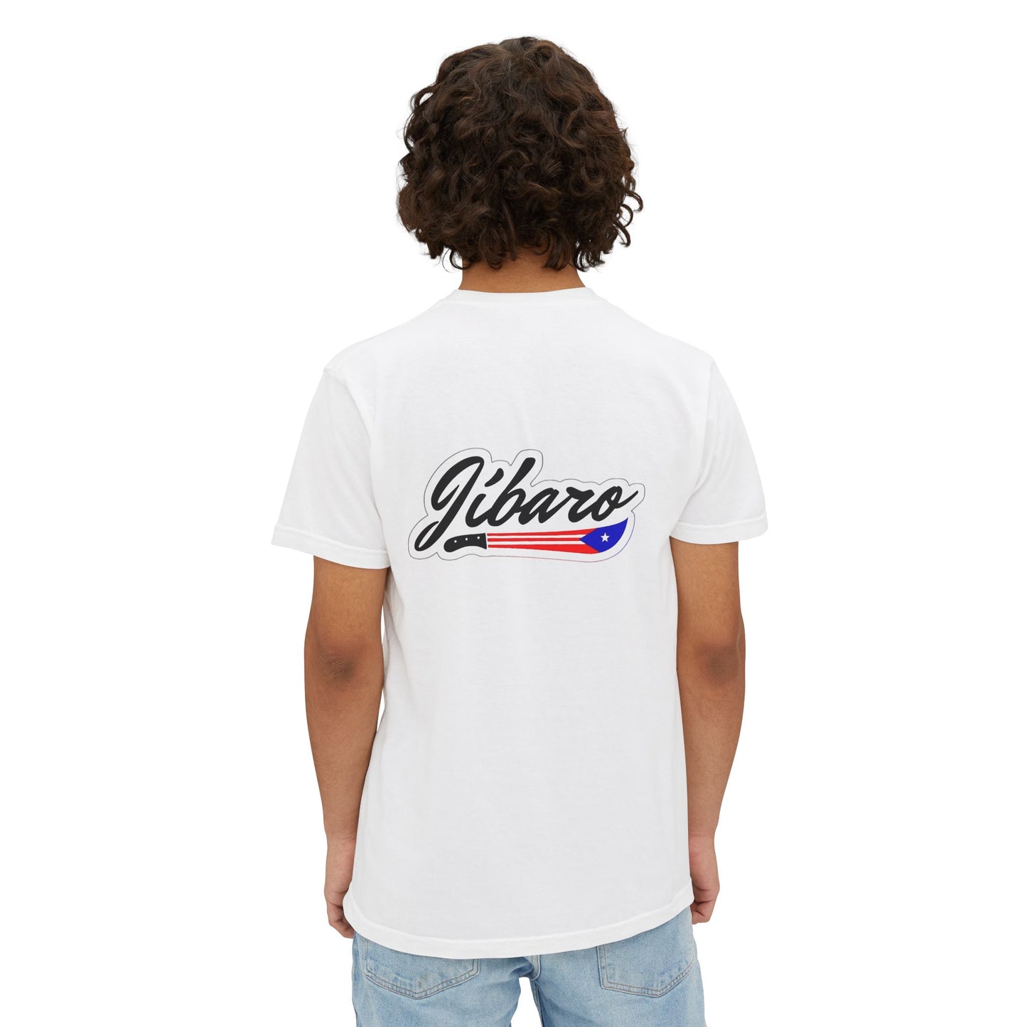 Jibaro Pocket TShirt Unisex Garment-Dyed Tee for Cultural Pride Puerto Rico Embroidered TShirt & Unisex Crewneck Sweatshirt