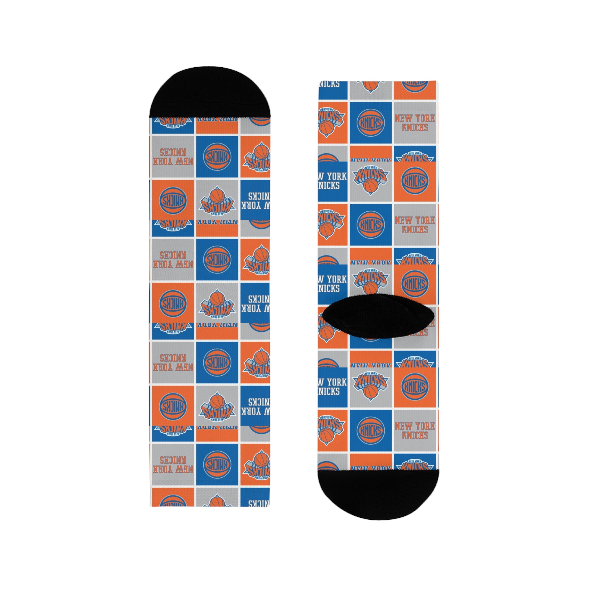 Basketball-Inspired Pattern Crew Socks — Retro Sports Sublimation Socks NY