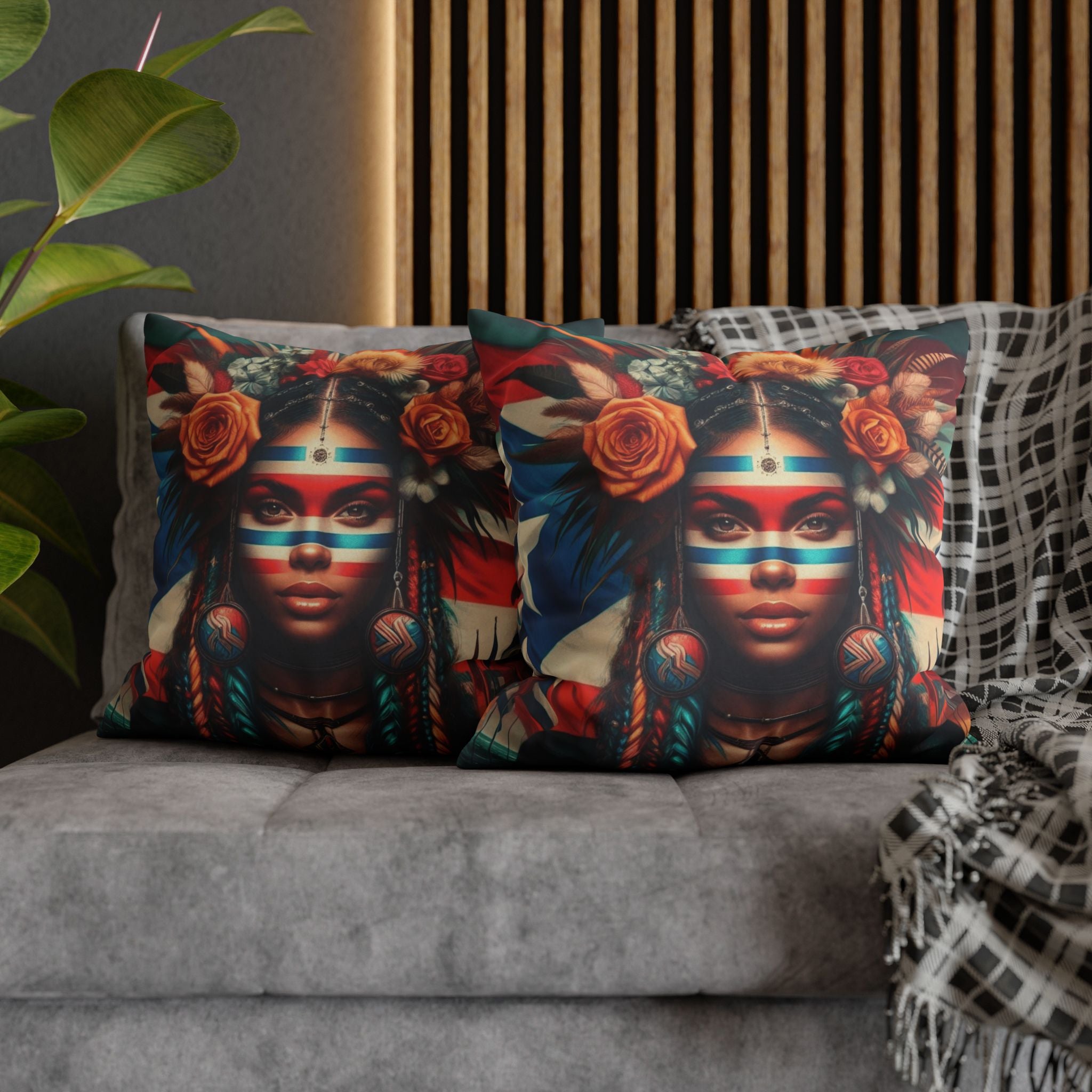 Tribal Goddess Decorative Pillow Puerto Rico Culture Pillow