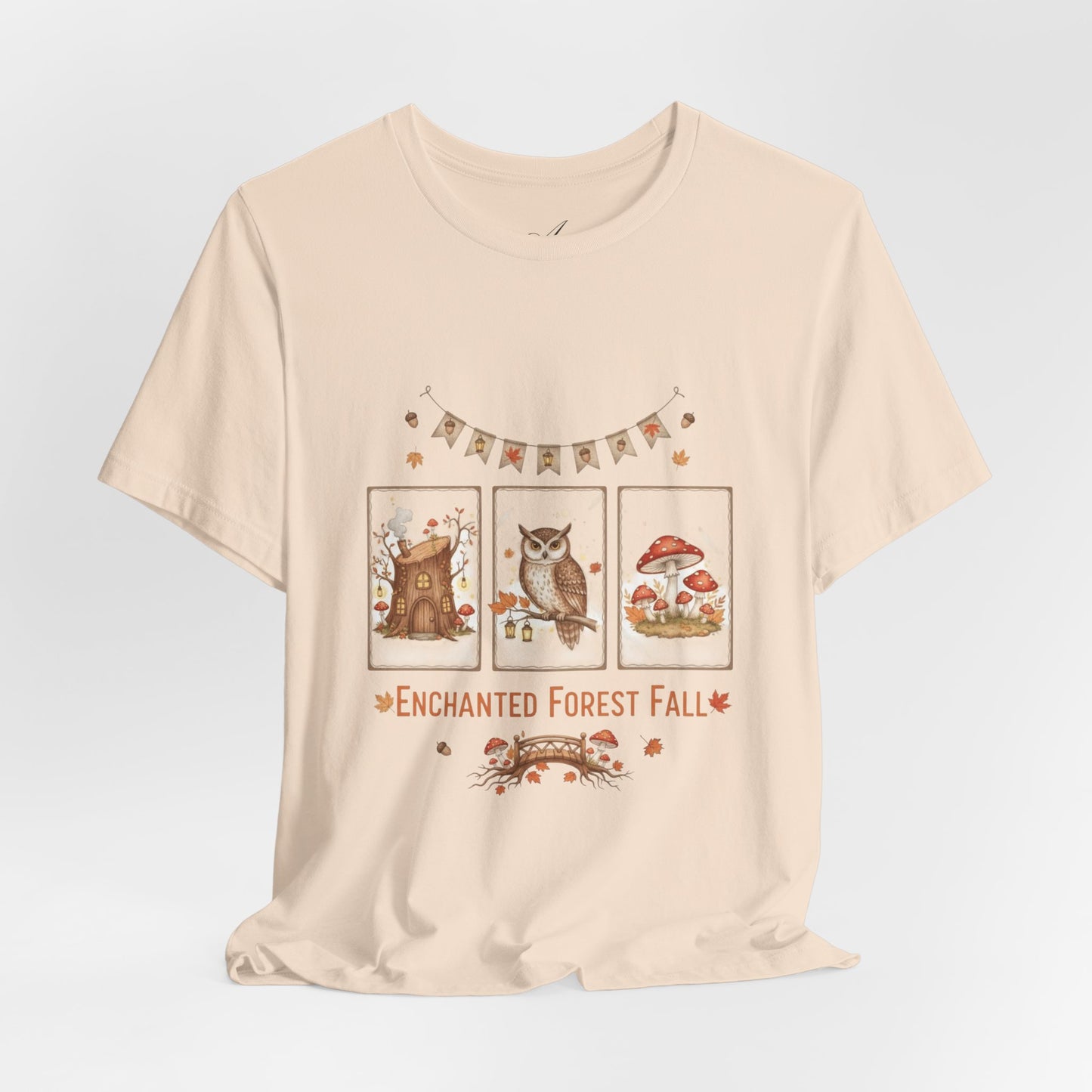 Enchanted Forest Fall Tee, Cute Owl Shirt, Autumn Graphic Tee, Nature Lover Gift, Cozy Fall Apparel, Wildlife T-Shirt, Unisex Fall Top