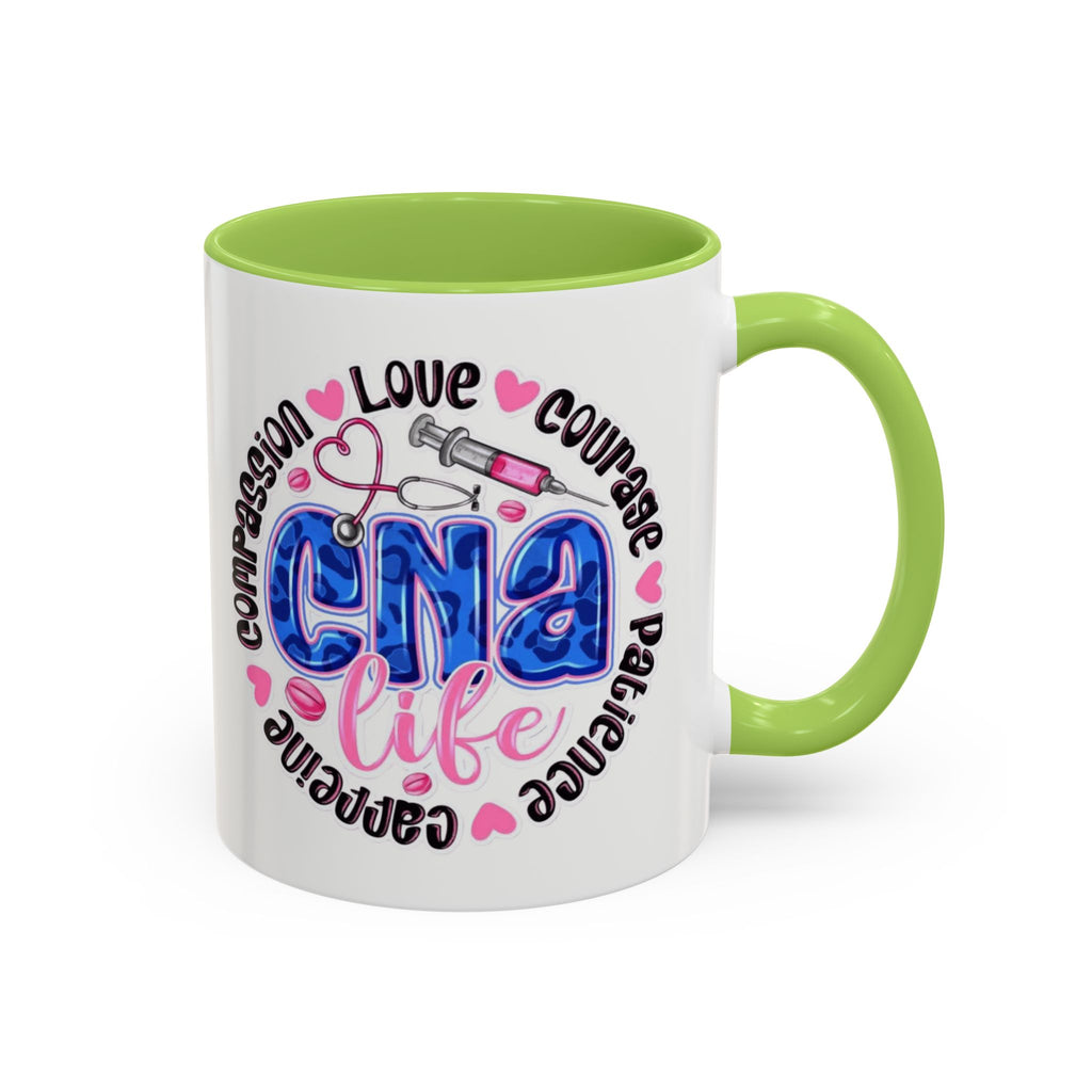 CNA Life Coffee Mug — Compassion, Courage & Patience Accent Mug (11/15oz) Medical Christmas Mug