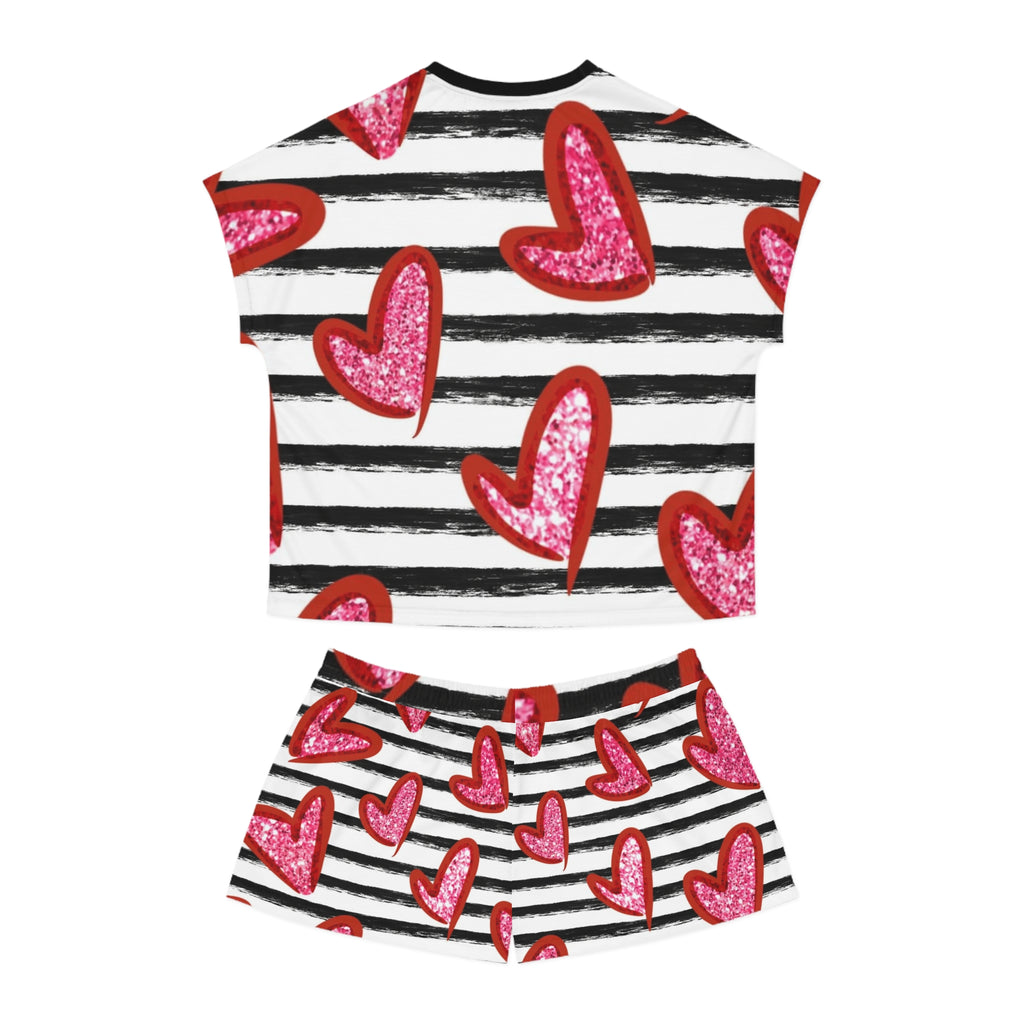 Winter Wonderland Pajamas | Cozy Holiday Family Set | Matching Christmas Sleepwear Heart-Print Women's Pajama Set for Cozy Nights