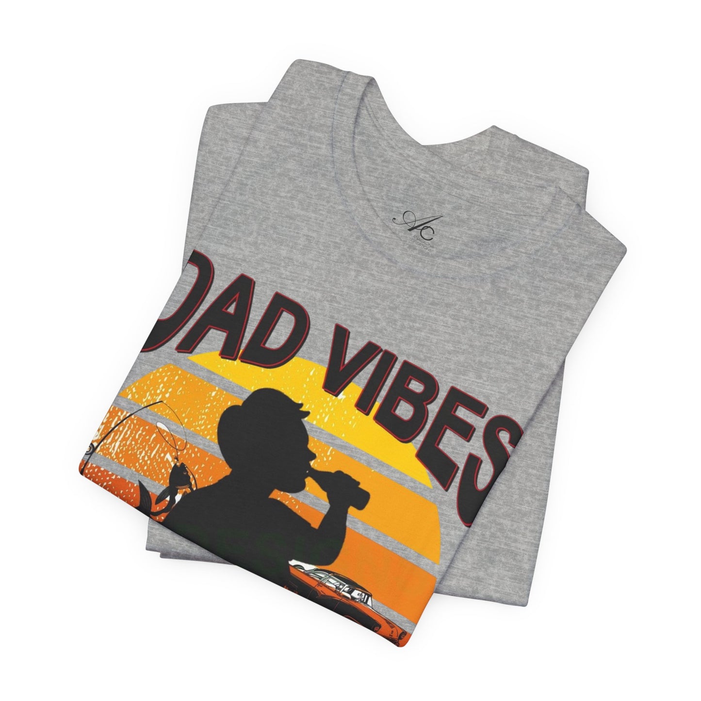 Dad Vibes Only Unisex Tee, Fun Casual T-Shirt for Dads, Perfect Gift for Father's Day, Summer Barbecue, Weekend Outing