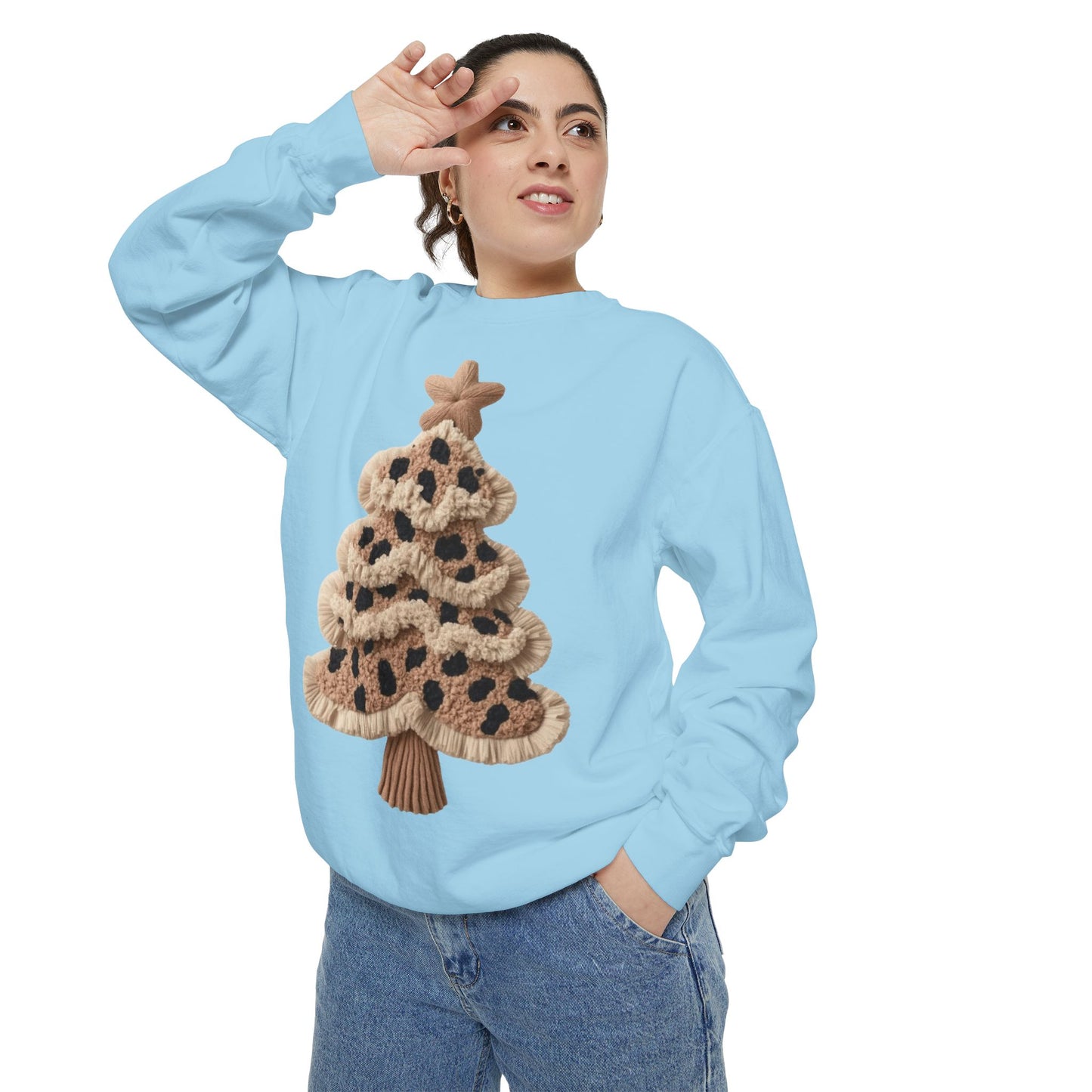 Leopard Knit Christmas Tree Sweatshirt unique festive designs and joyful