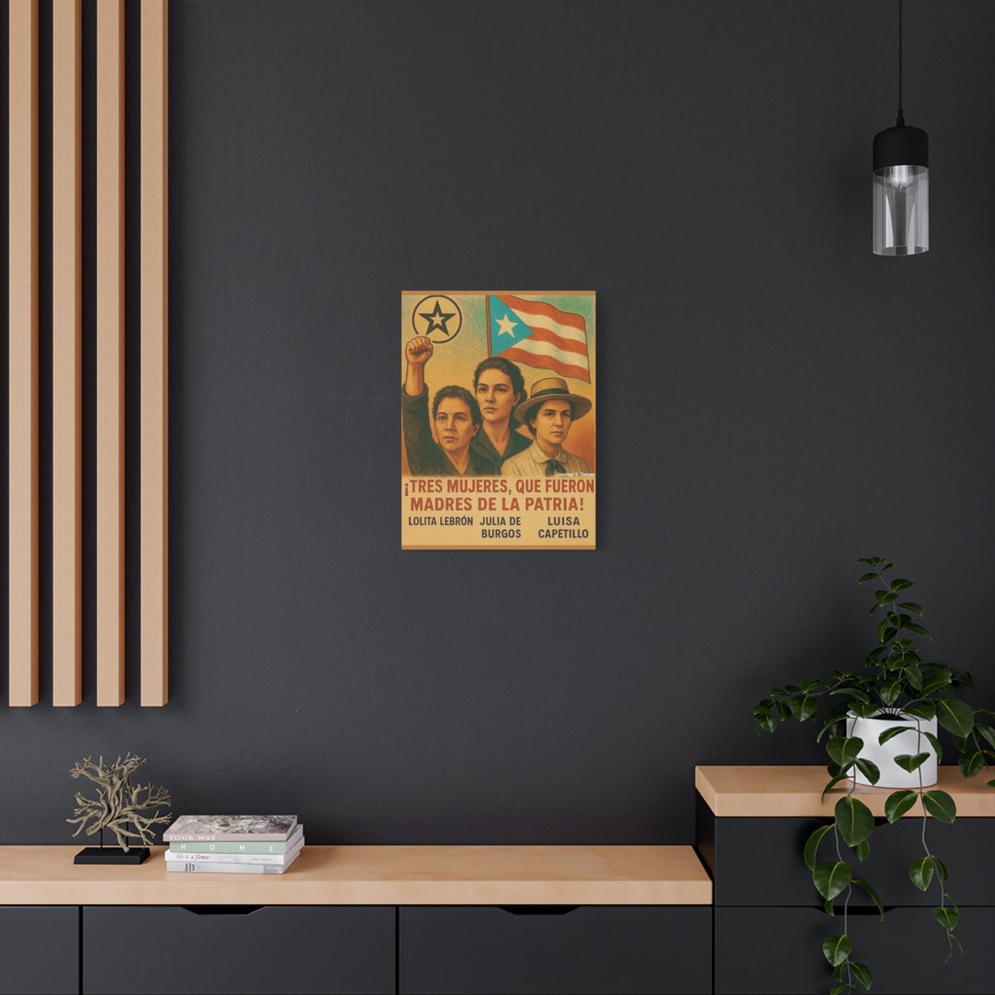 Inspirational Puerto Rican Women Canvas Wall Art, Feminist Gift, Activism Decor, Home Office Wall Art, Puerto Rico Pride