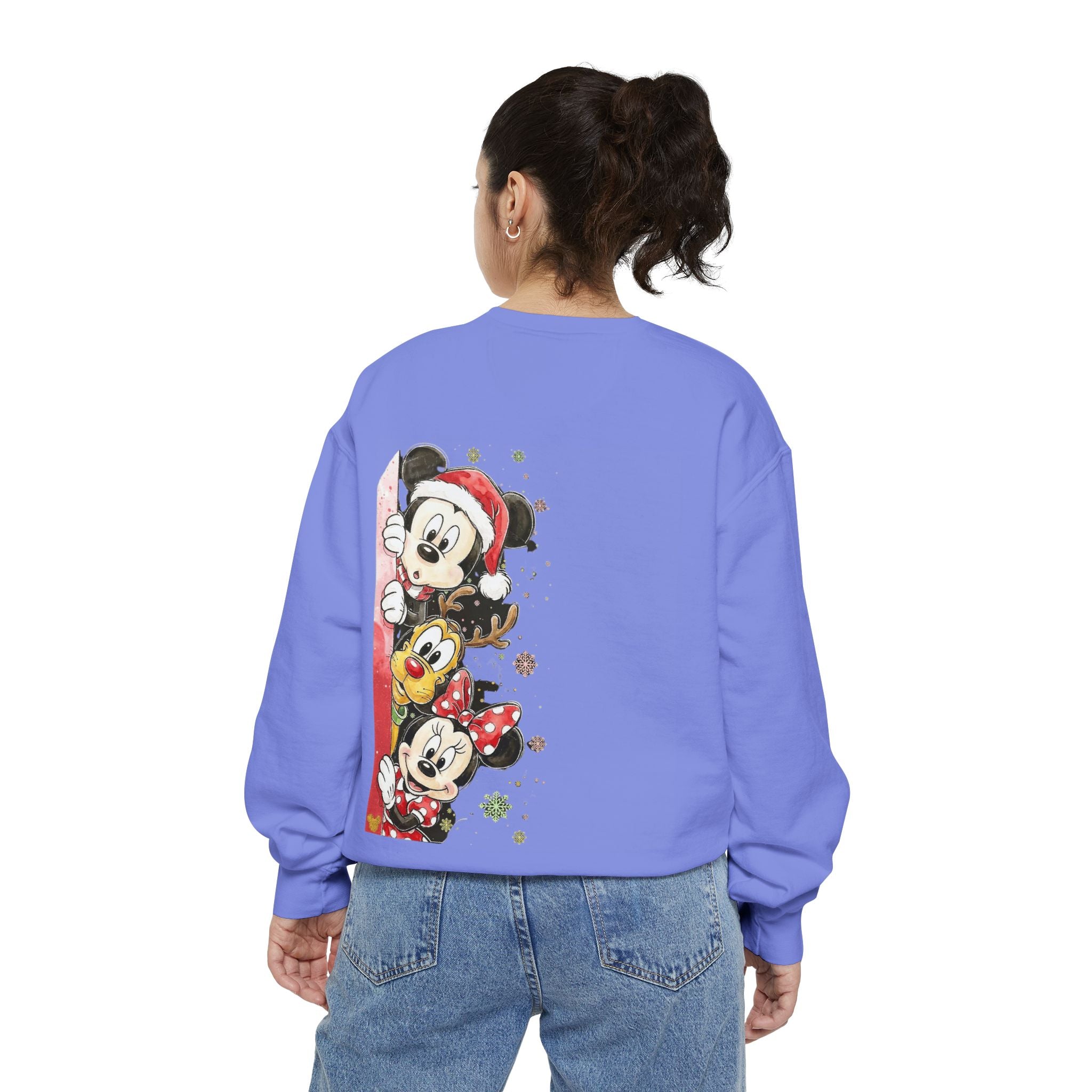 Christmas Disney Characters Sweatshirt  Mickey, Minnie & Pluto Holiday Crew Cartoon Christmas T-shirts and Sweaters