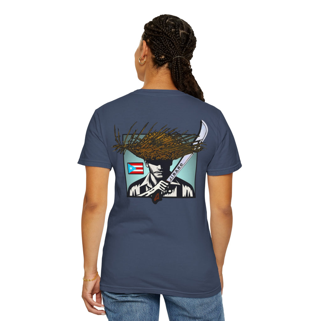 T-Shirt  "Jíbaro" Puerto Rican Heritage Tee (Back Machete  Sombrero de Paja Design) Puerto Rico’s Navidades
