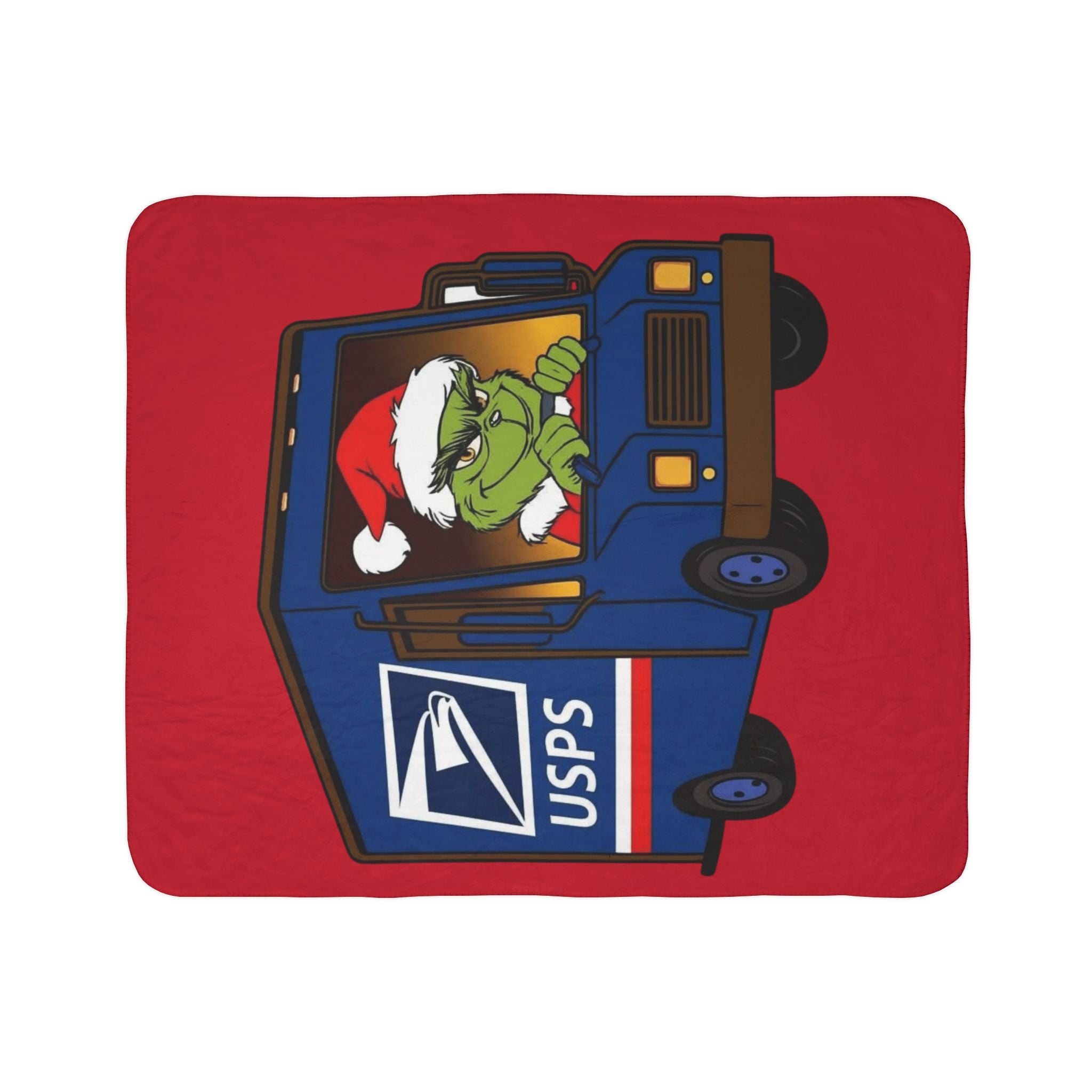 Magical Christmas Cartoon Blanket USPS Grinch Holiday Fleece Sherpa Blanket