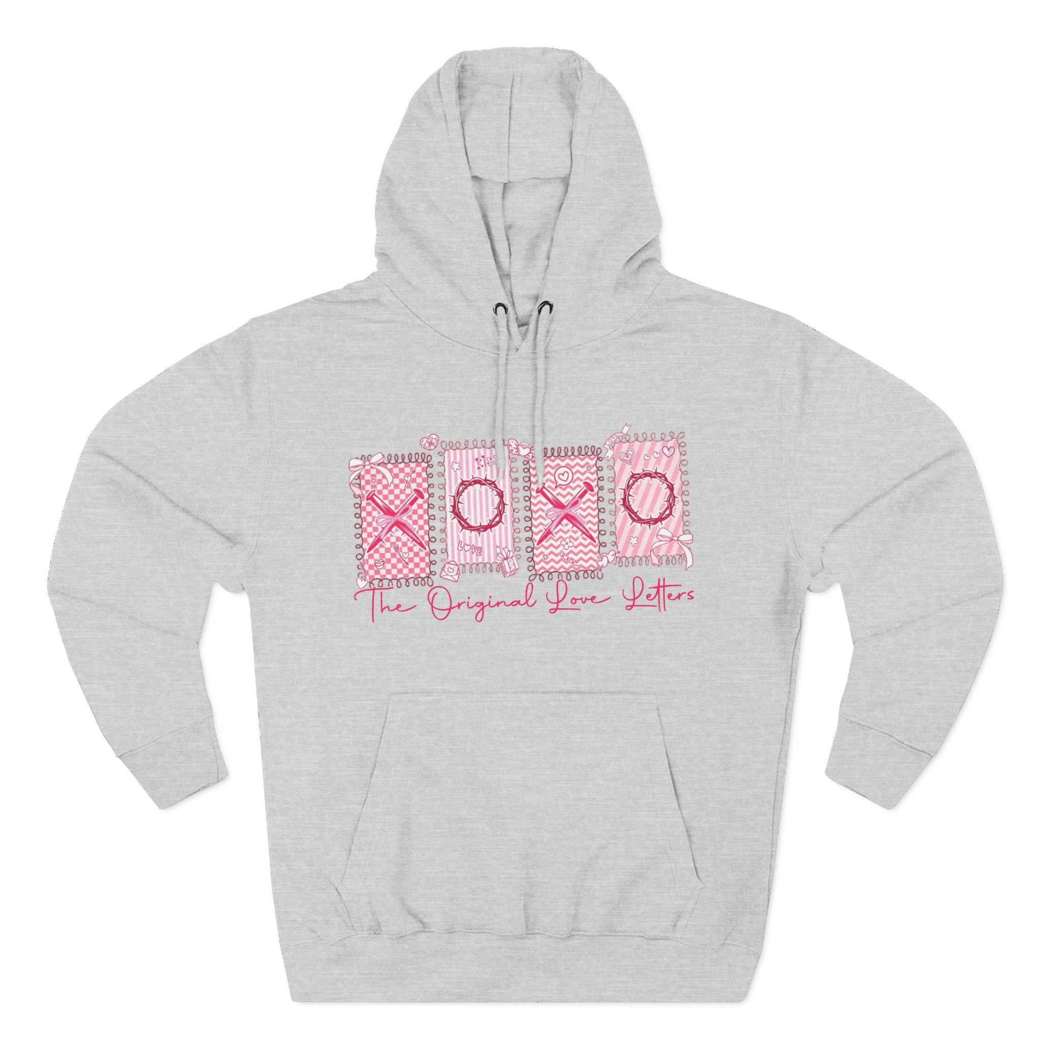 Hoodie  Pink XOXO Three Panel Love Letters Fleece Hoodie