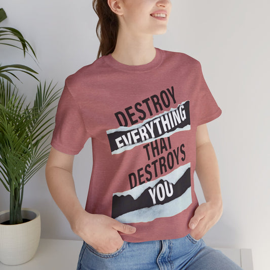 Destroy Everything That Destroys You T-Shirt  Bold Typographic Graphic Tee