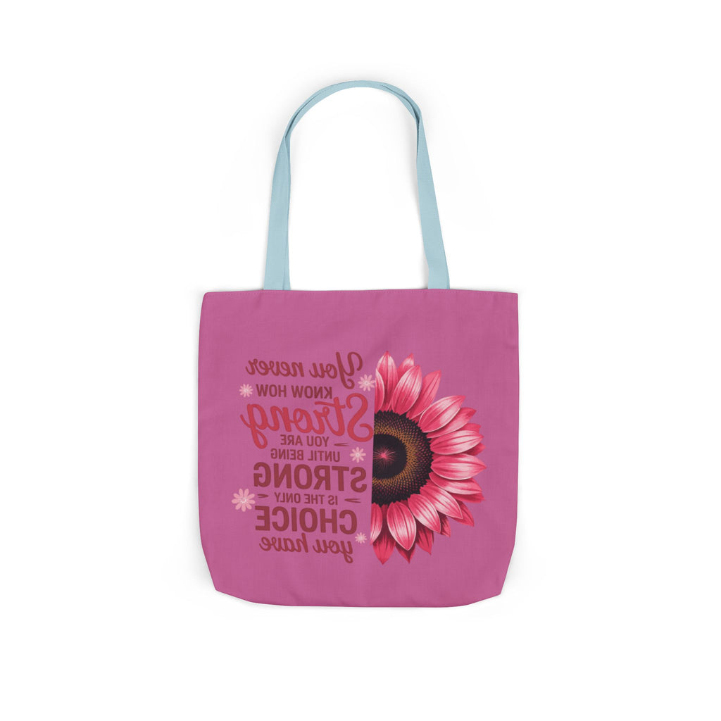 Cancer Survivor Hope Collection Inspirational Canvas Tote Bag with Floral Design