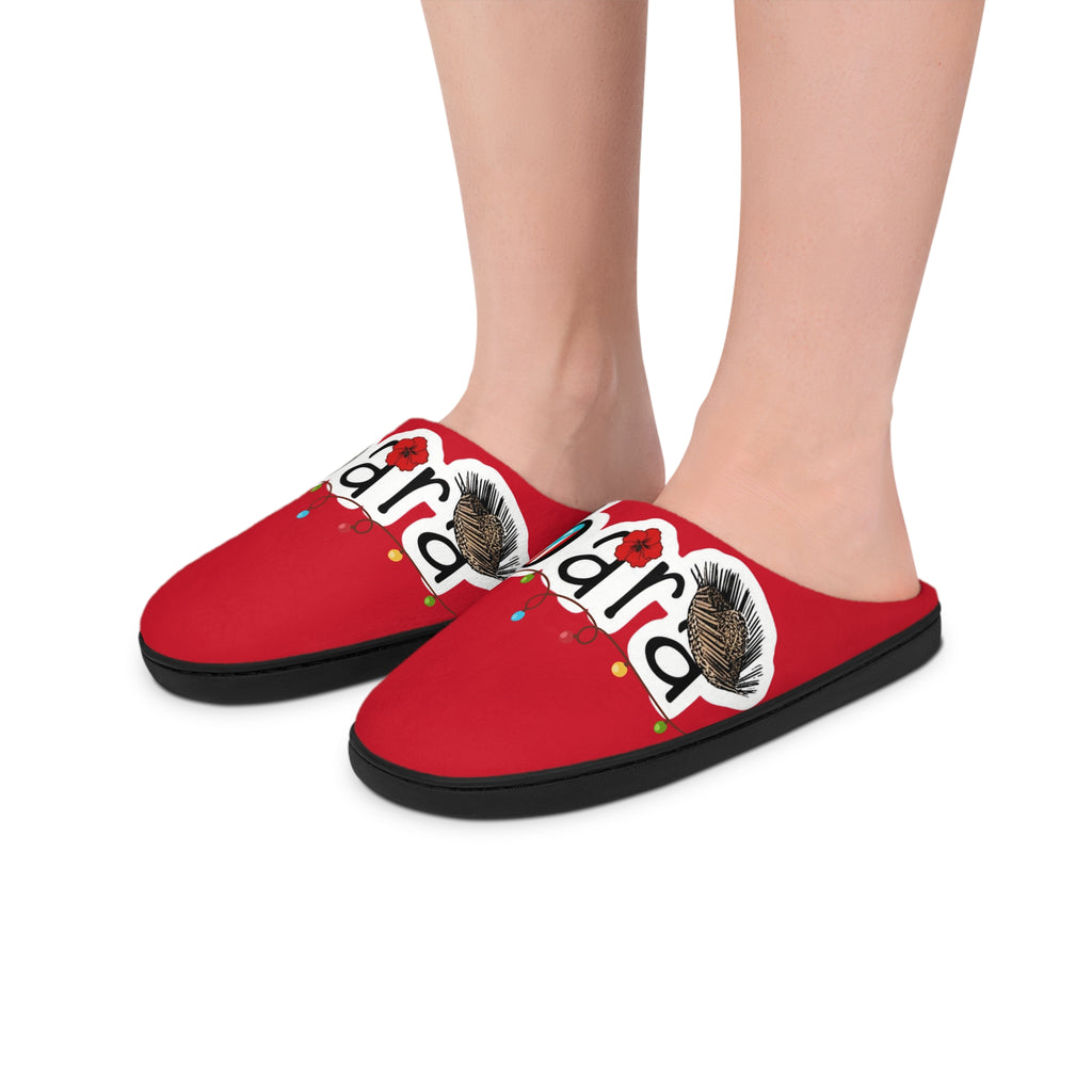 Boricua Jibara Christmas  Women's Indoor Slippers — 'Jingle' Holiday Cozy Slip-Ons