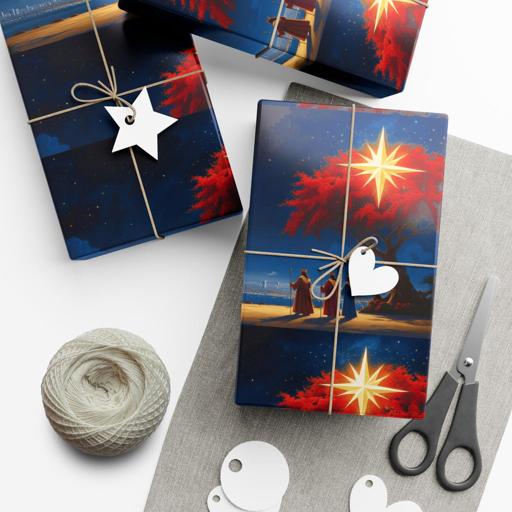 Christmas Star Gift Wrap Paper Puerto Rico Wrapping Paper Cultural Gift Wrap | Boricua Heritage Design | Holiday & Celebration Gift Packaging
