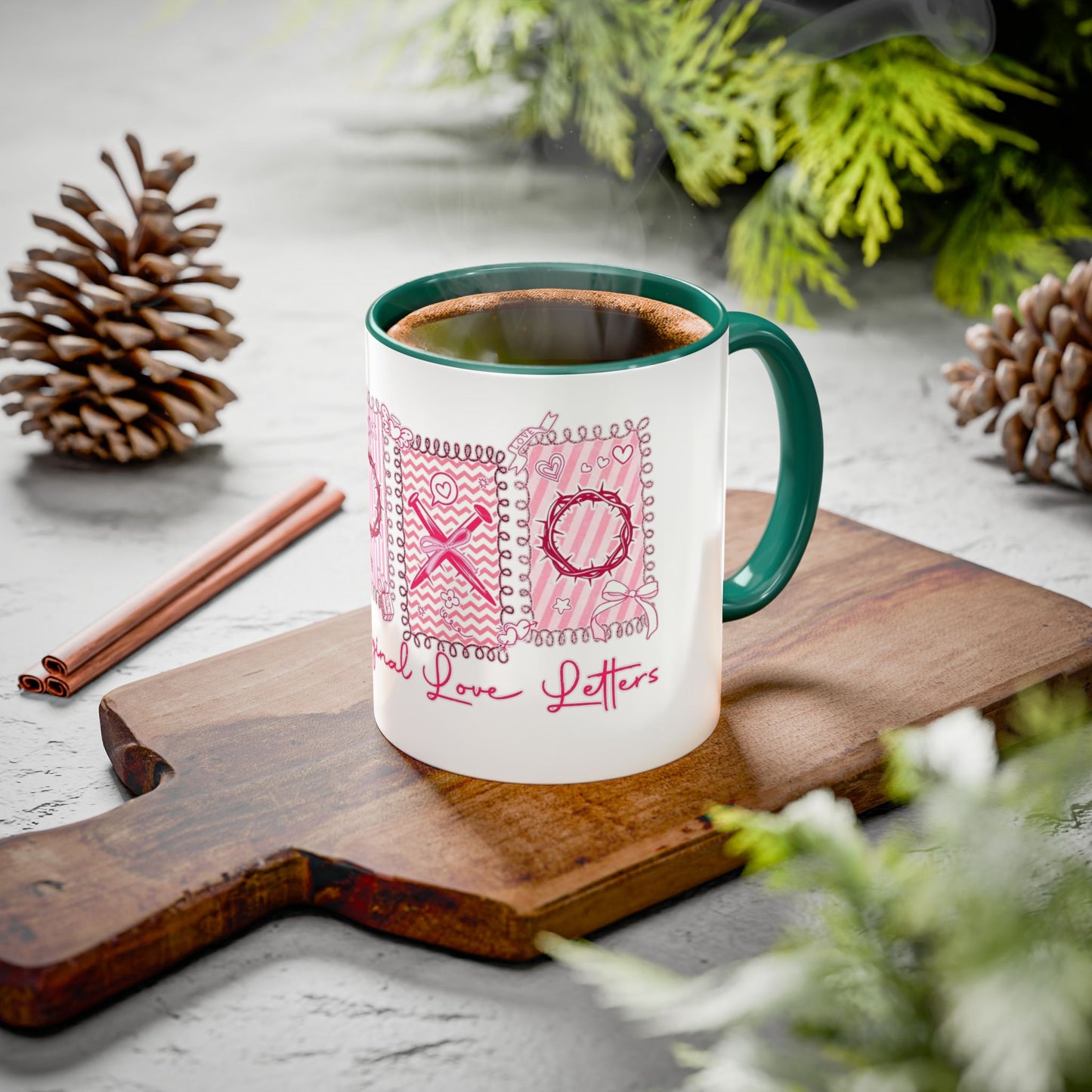 Love Letters XOXO Ceramic Mug — Colorful 11oz & 15oz Coffee Cup