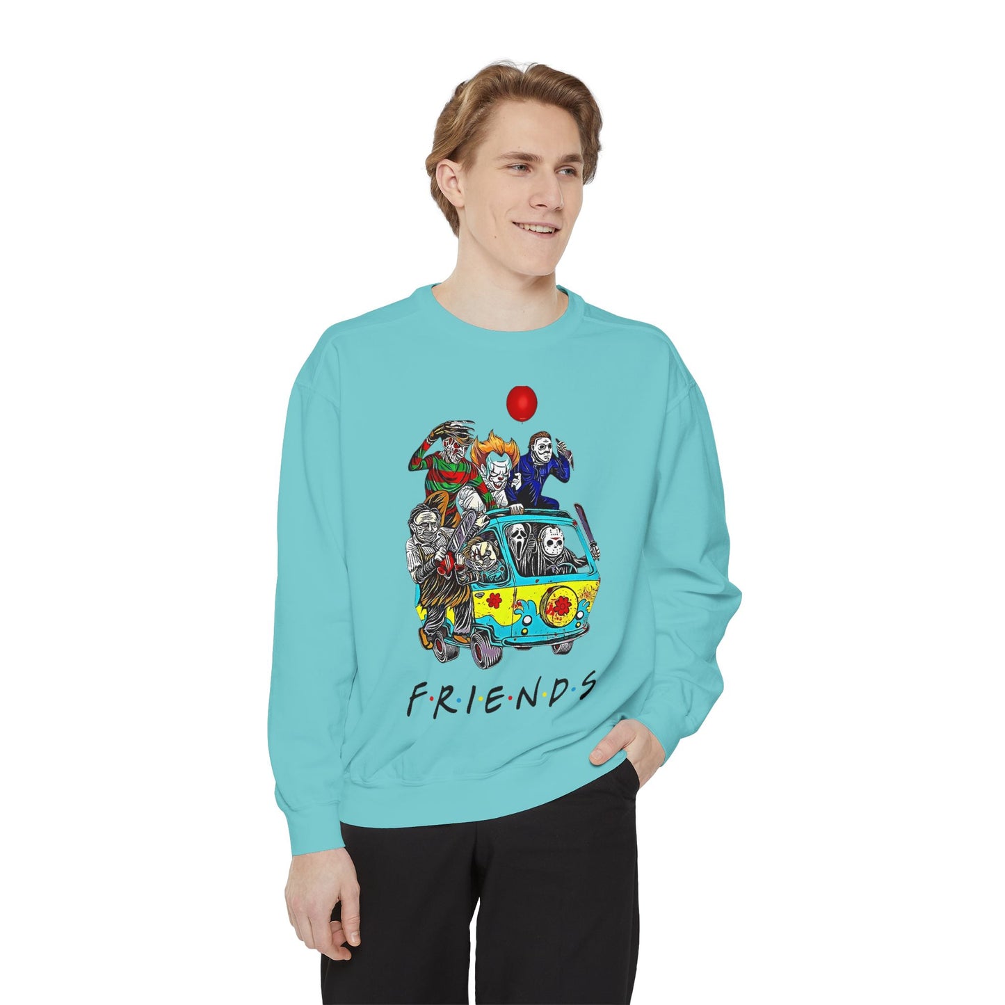 Friends-Inspired Unisex Garment-Dyed Sweatshirt, Cozy Casual Wear, Unique Graphic Sweatshirt, Perfect Gift, Everyday Style